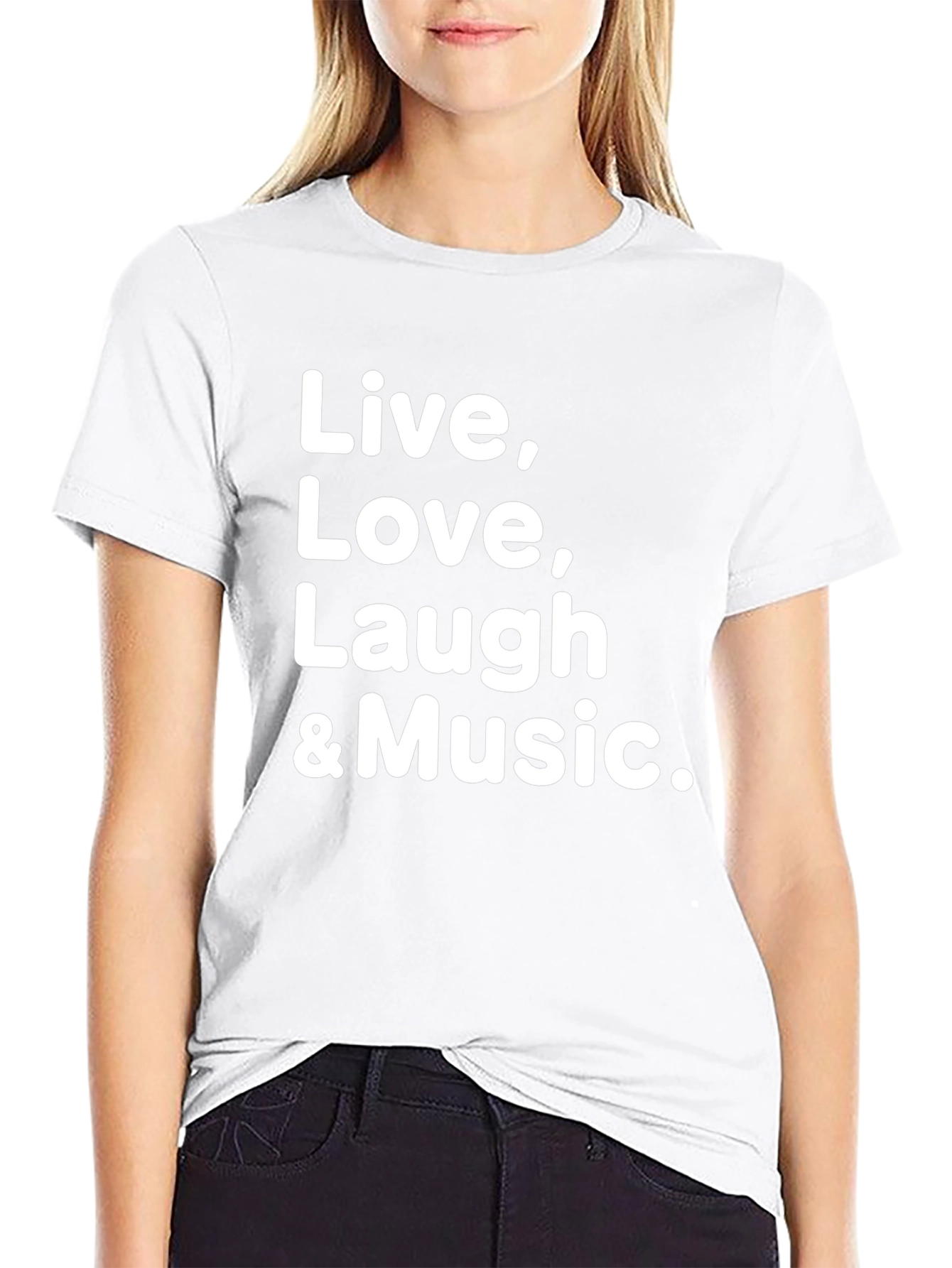 Live Love Laugh & Music Black T-Shirt