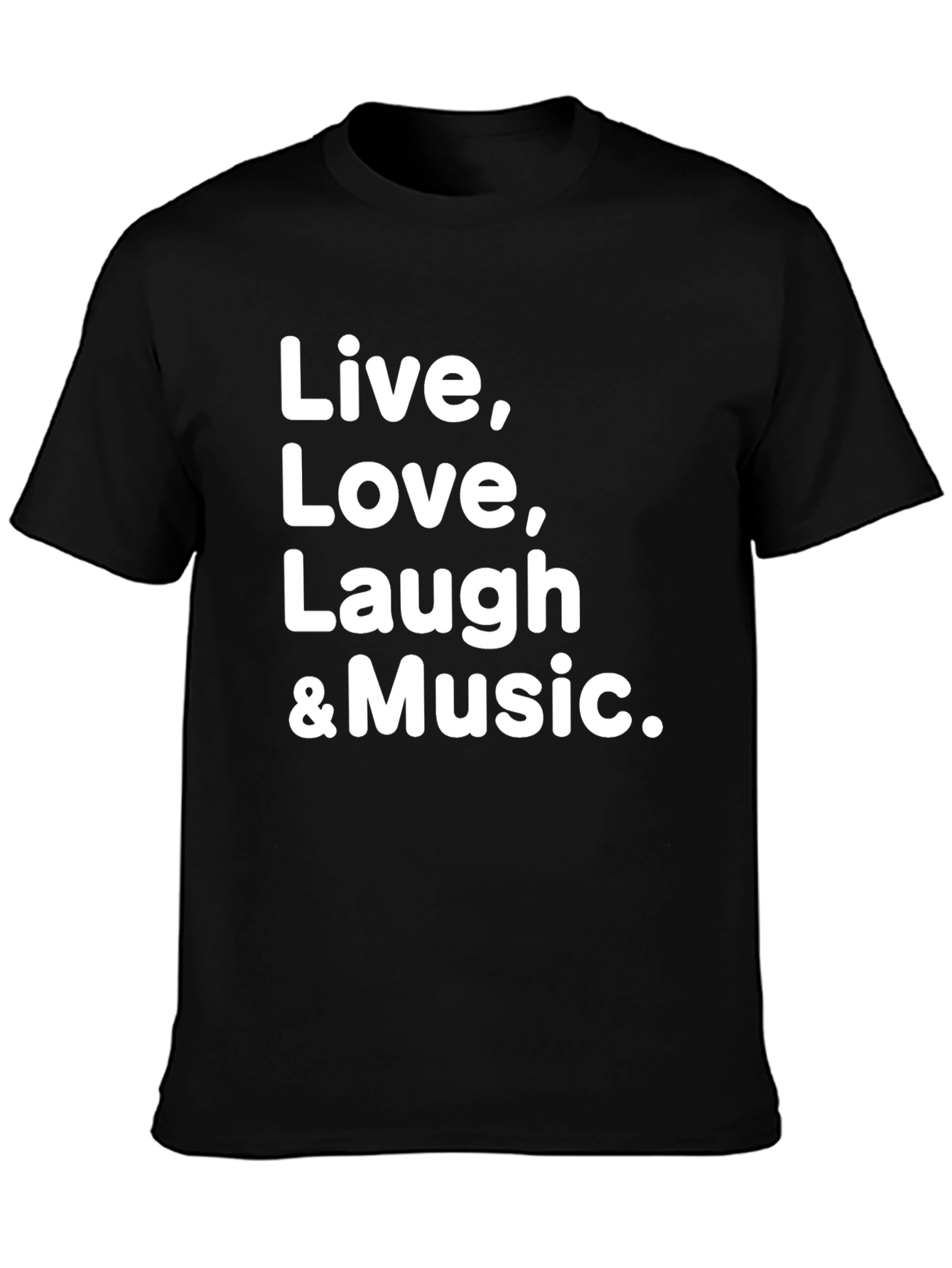 Live Love Laugh & Music Black T-Shirt