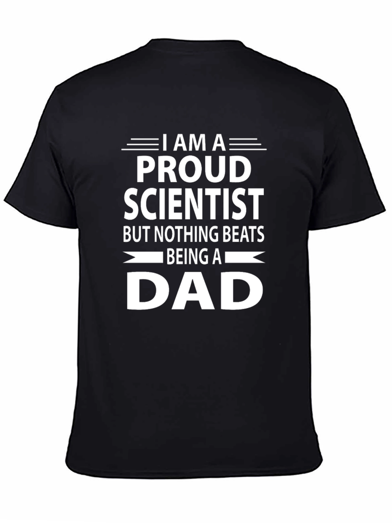 Proud Scientist Dad T-Shirt - Black Cotton Blend