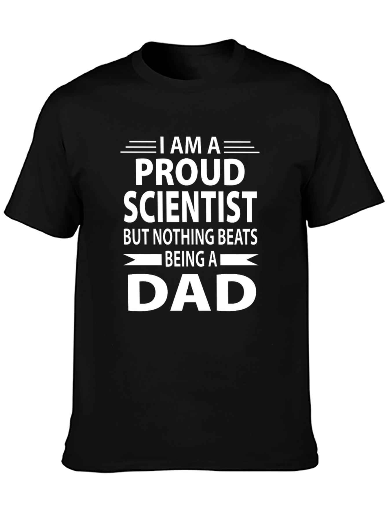 Proud Scientist Dad T-Shirt - Black Cotton Blend