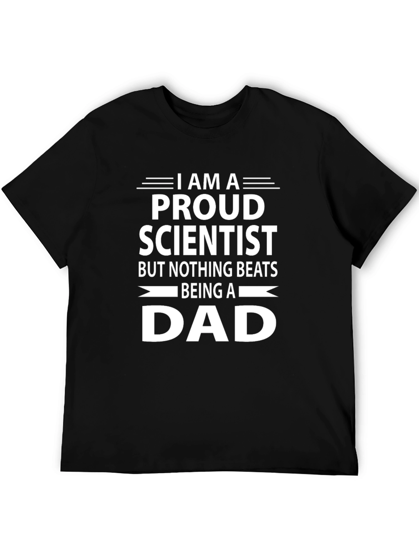 Proud Scientist Dad T-Shirt - Black Cotton Blend
