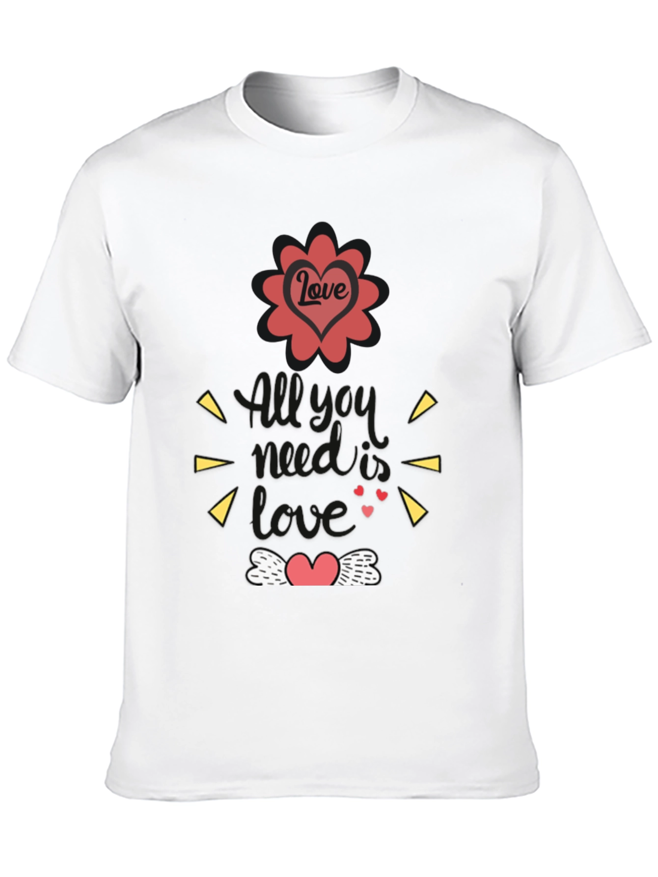 All You Need Is Love Black Graphic T-Shirt