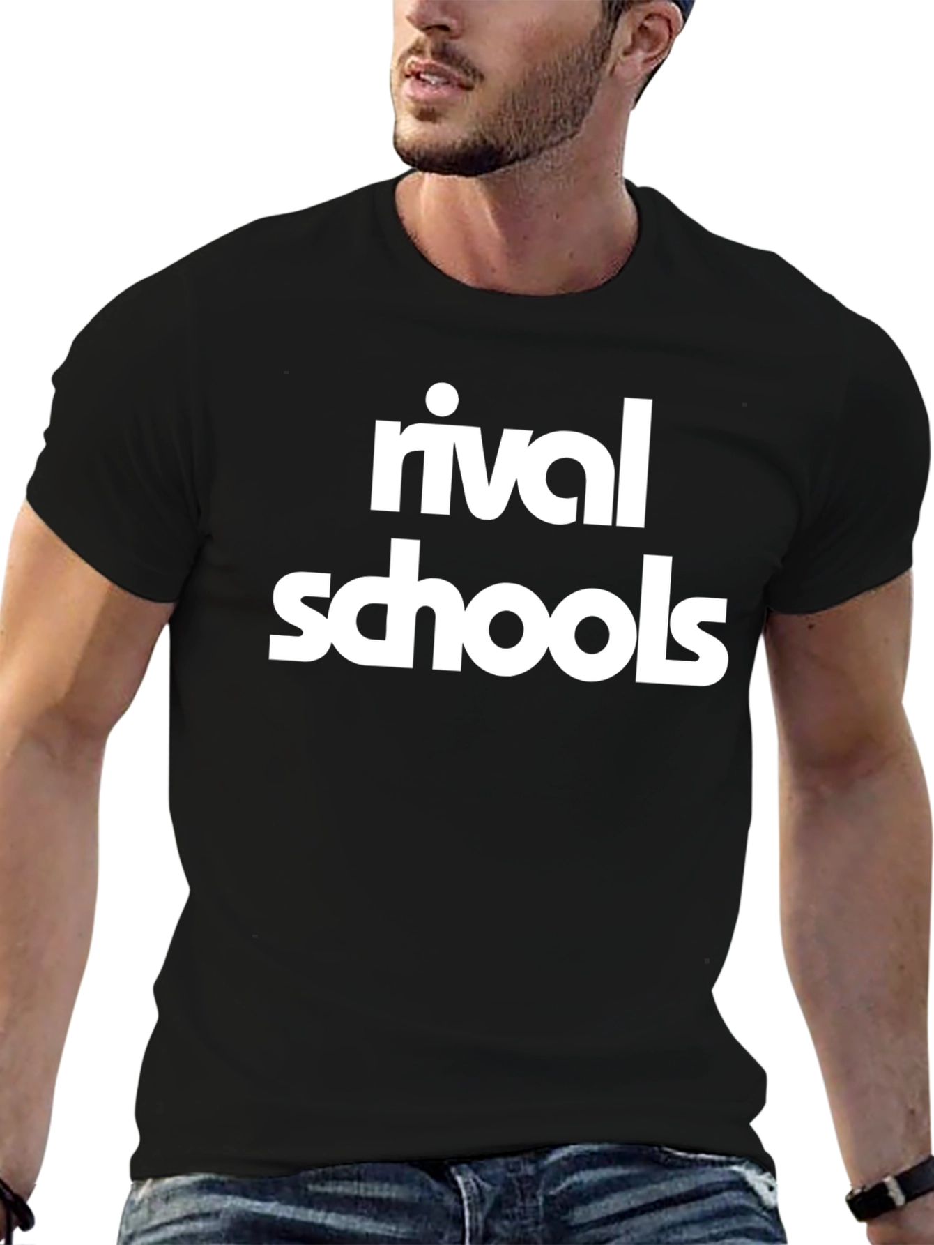 Rival Schools Graphic Tee - Black Cotton T-Shirt