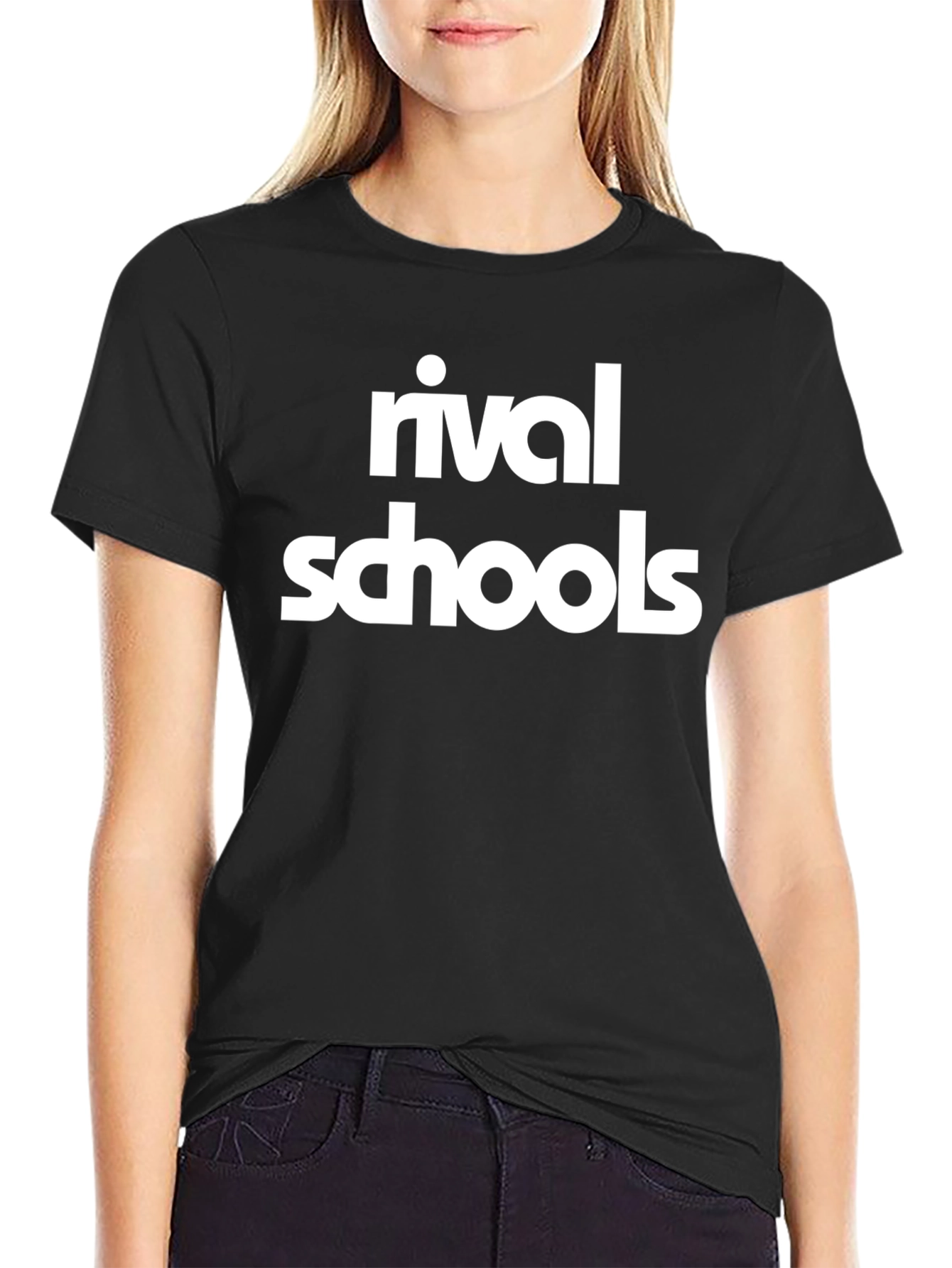 Rival Schools Graphic Tee - Black Cotton T-Shirt