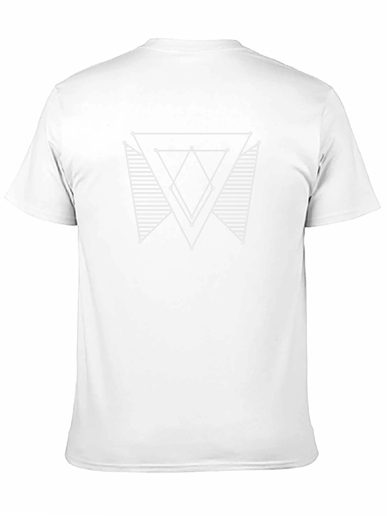 Geometric Triangle Design Black T-Shirt