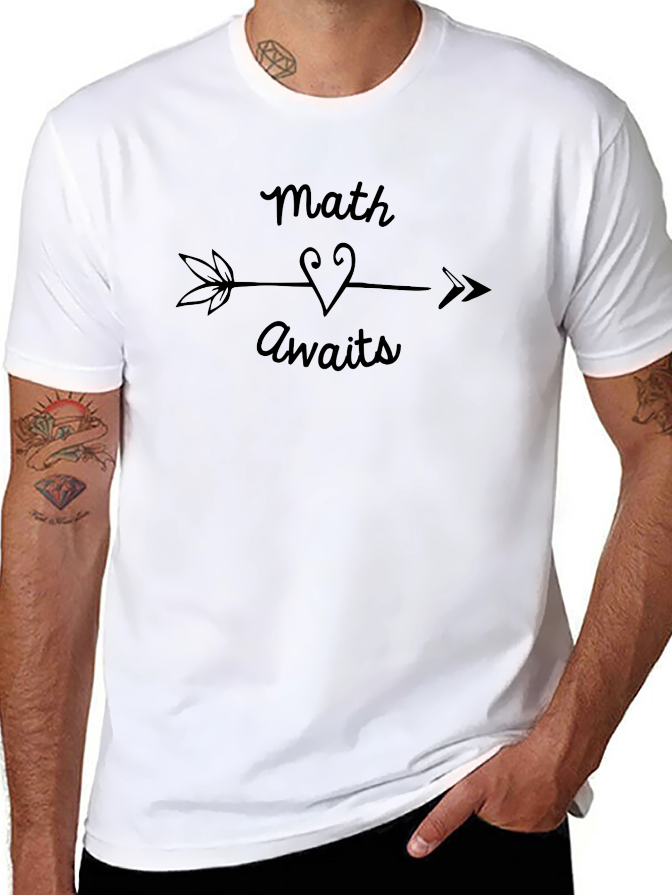 Math Awaits T-Shirt Arrow Heart Design