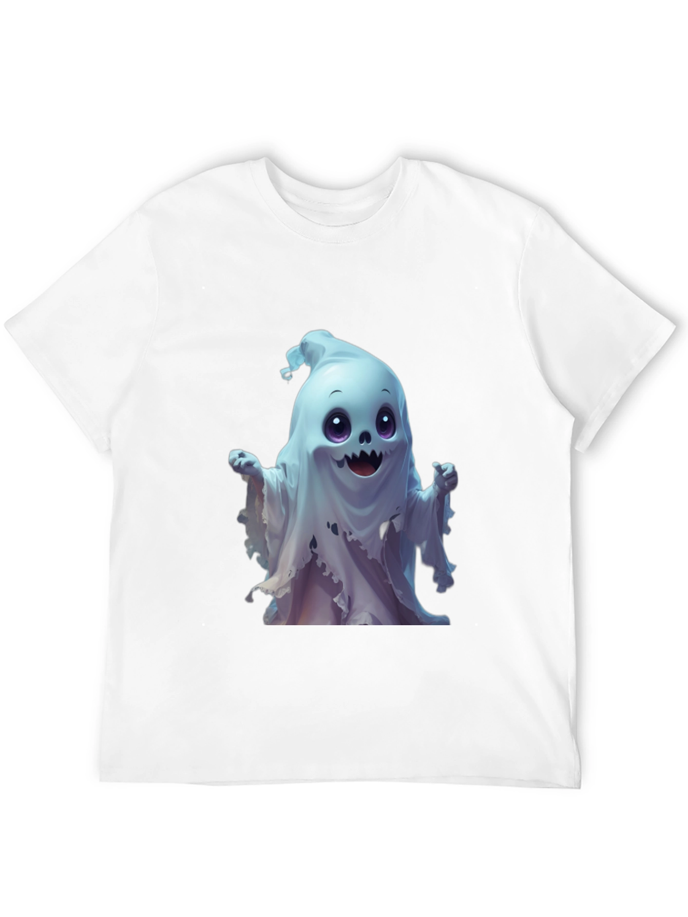 Spooky Cute Ghost Graphic Tee - Black