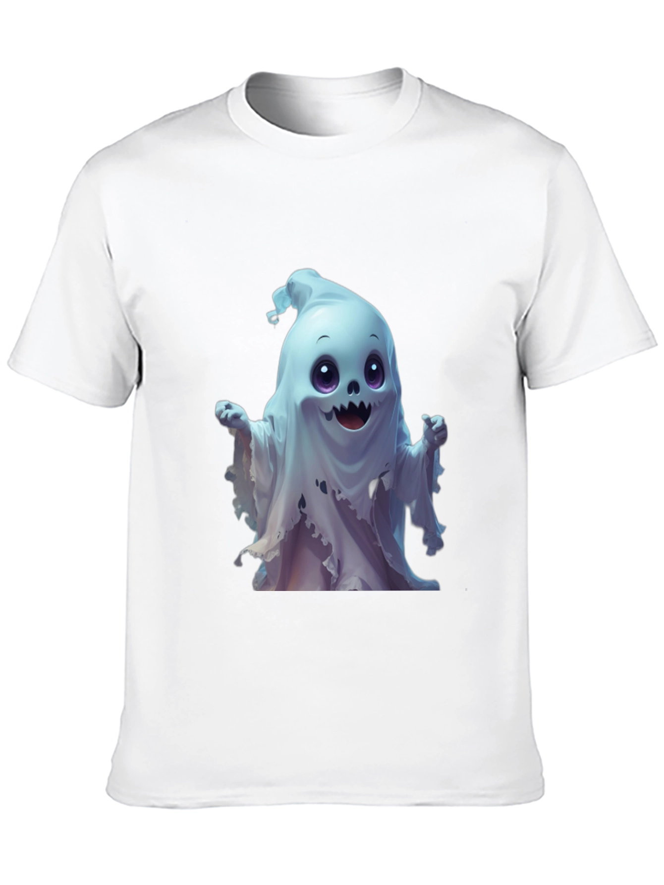 Spooky Cute Ghost Graphic Tee - Black
