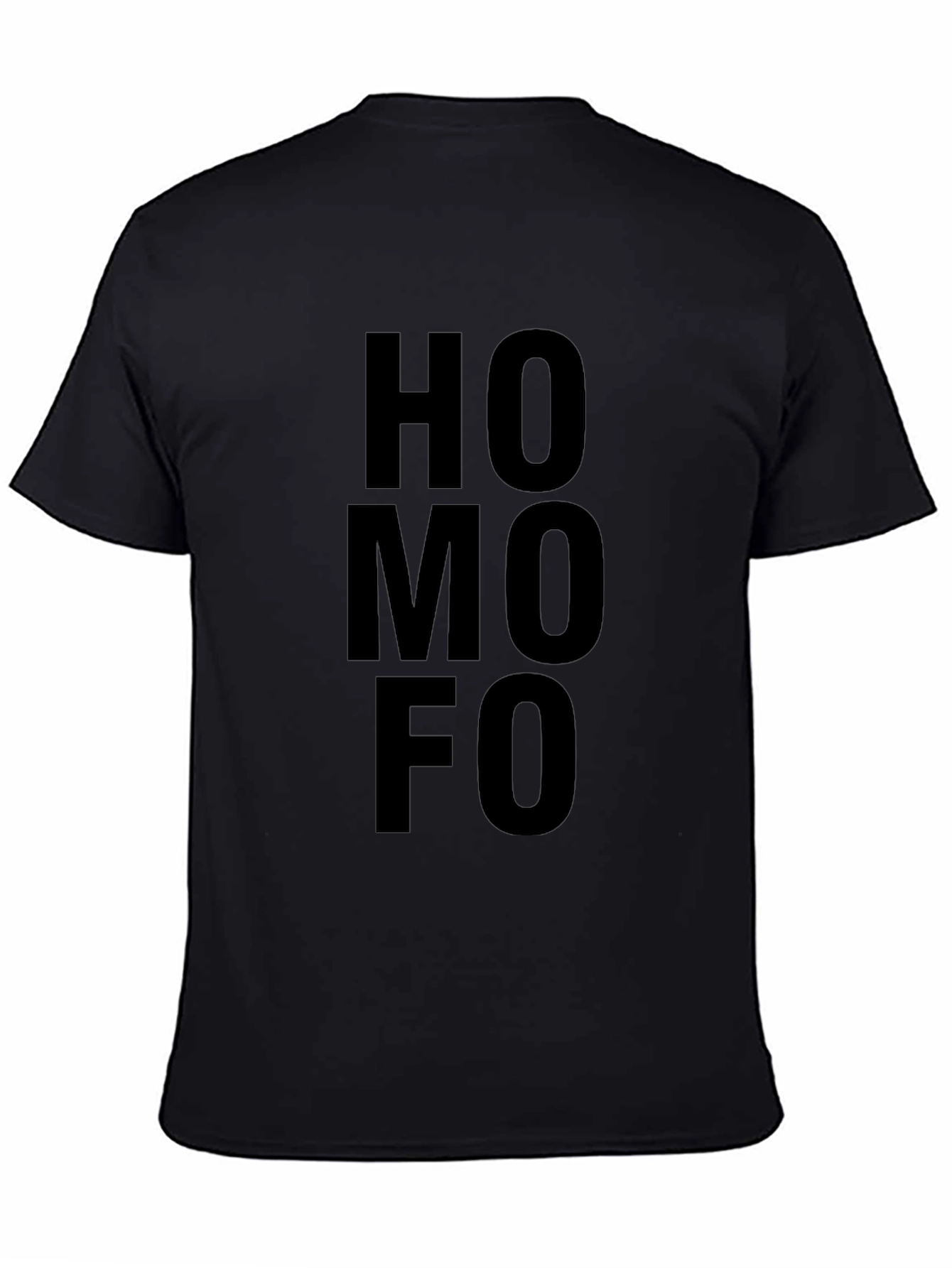 Humorous HOMO FO Graphic Black T-Shirt