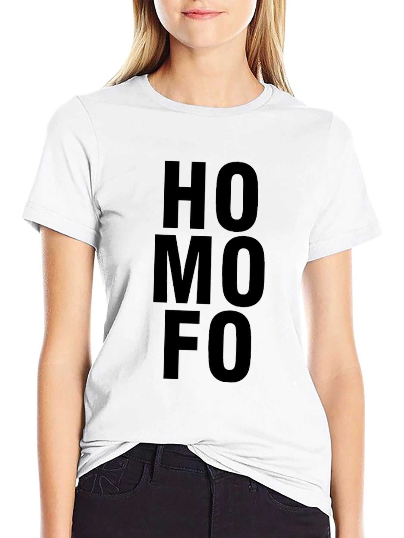 Humorous HOMO FO Graphic Black T-Shirt