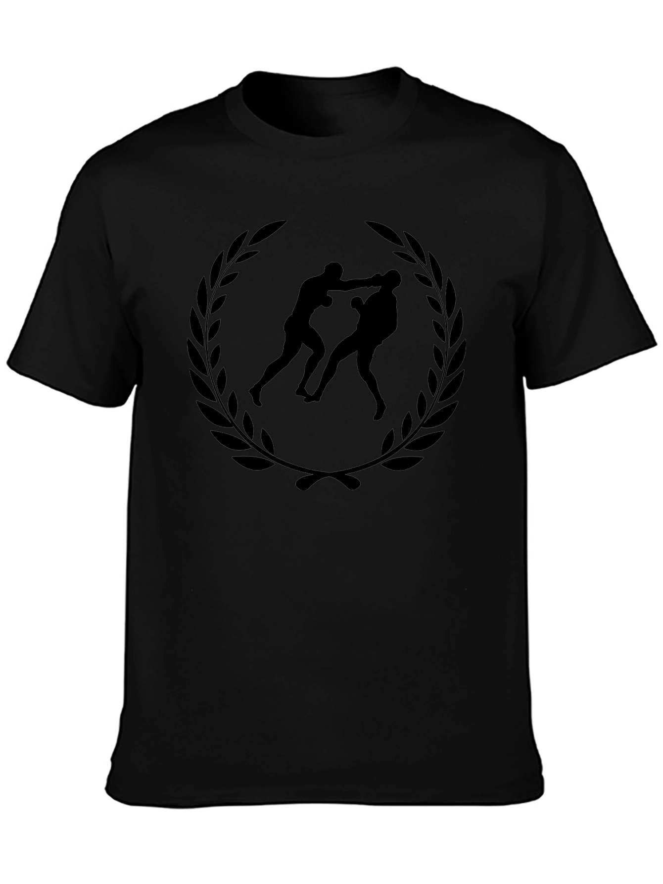 Boxing Laurel T-Shirt - Black Graphic Tee