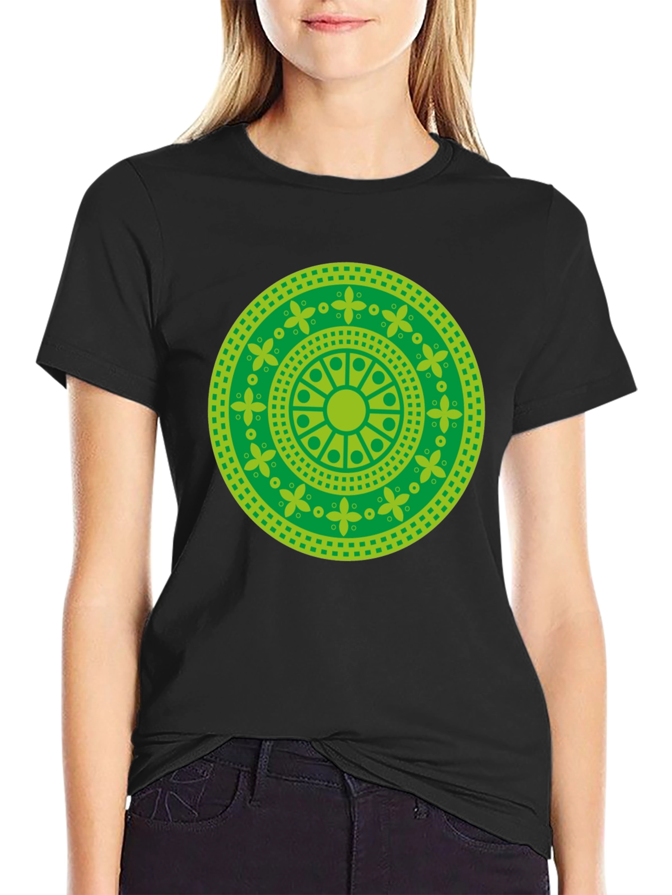 Green Mandala Graphic T-Shirt