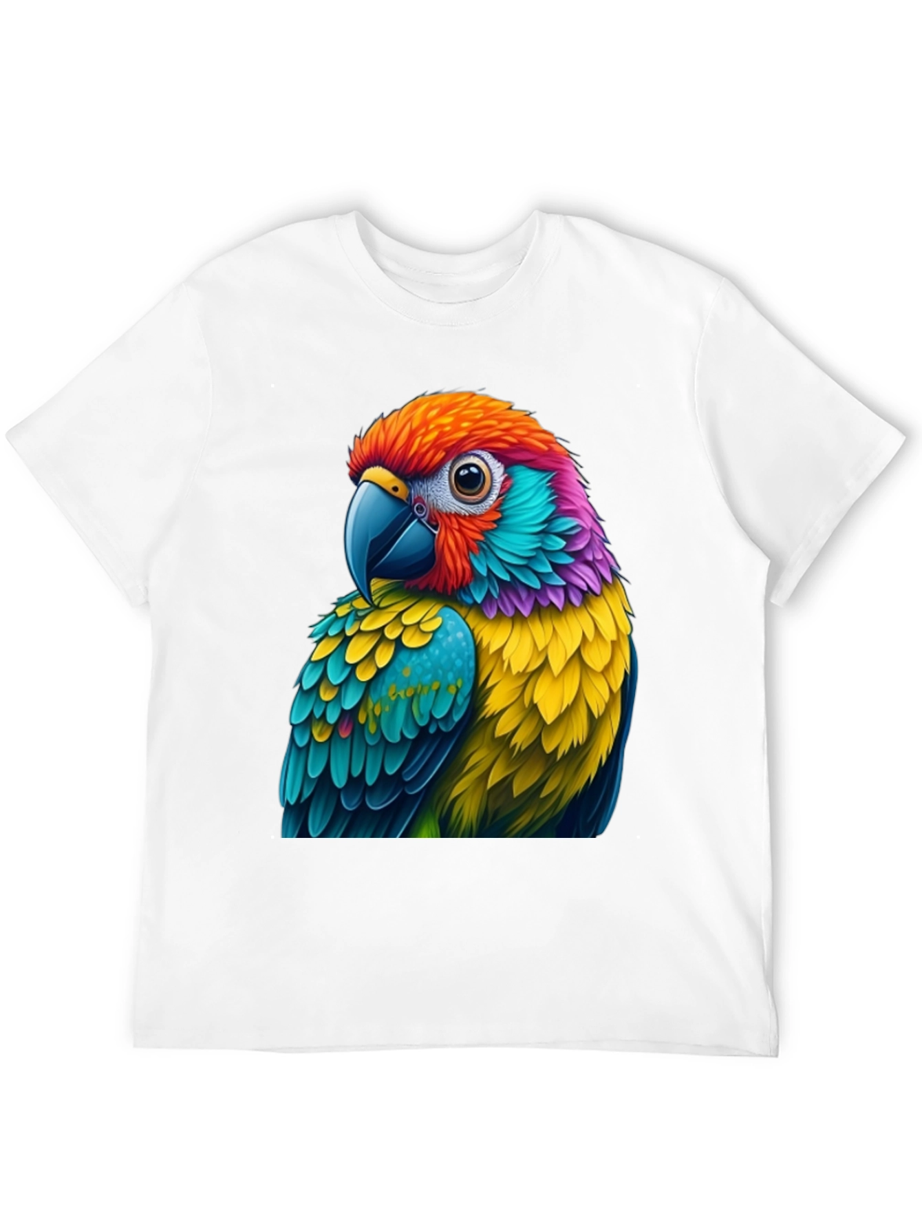 Vibrant Parrot Graphic Tee - Unique Bird Lovers T-Shirt