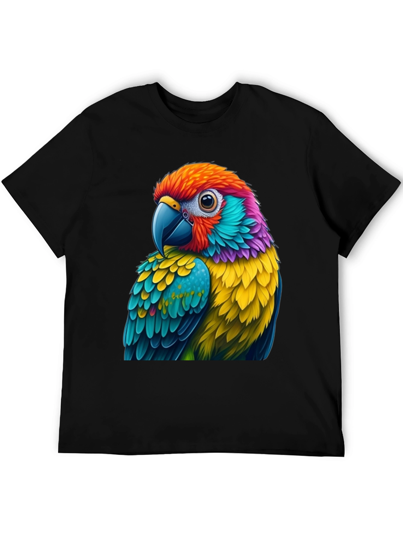 Vibrant Parrot Graphic Tee - Unique Bird Lovers T-Shirt