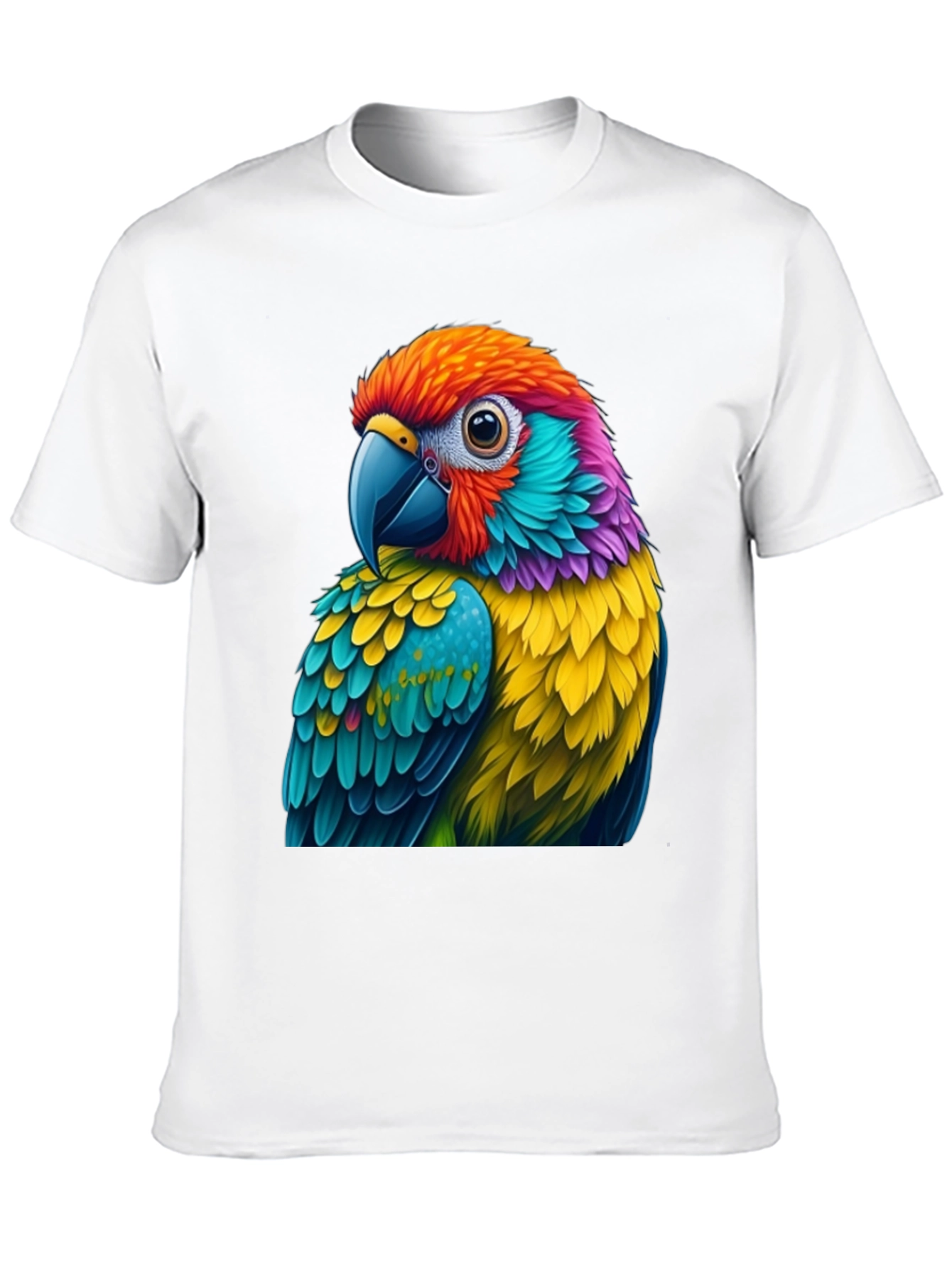 Vibrant Parrot Graphic Tee - Unique Bird Lovers T-Shirt