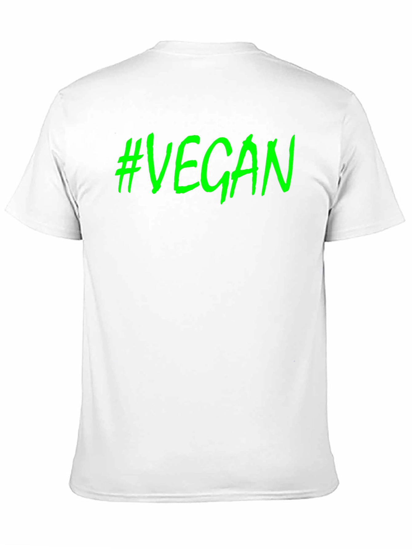 #Vegan Black T-Shirt - Bold Green Graphic Tee