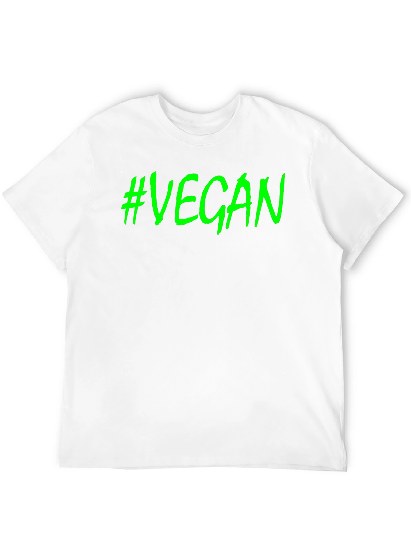 #Vegan Black T-Shirt - Bold Green Graphic Tee