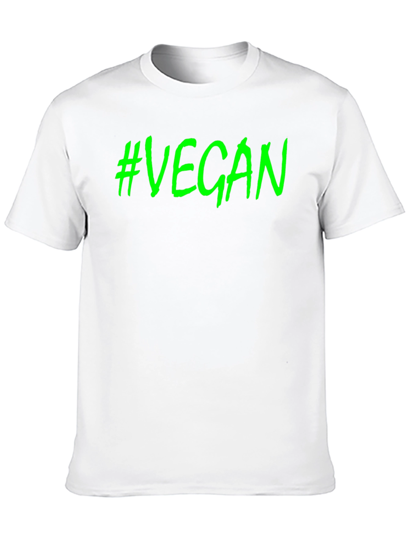 #Vegan Black T-Shirt - Bold Green Graphic Tee