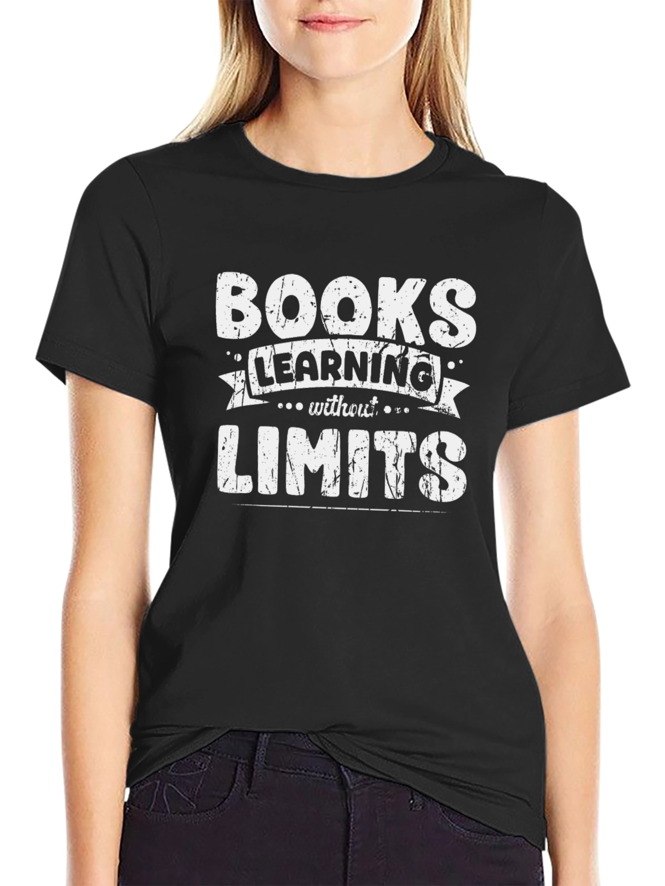 Books Learning Without Limits Black T-Shirt