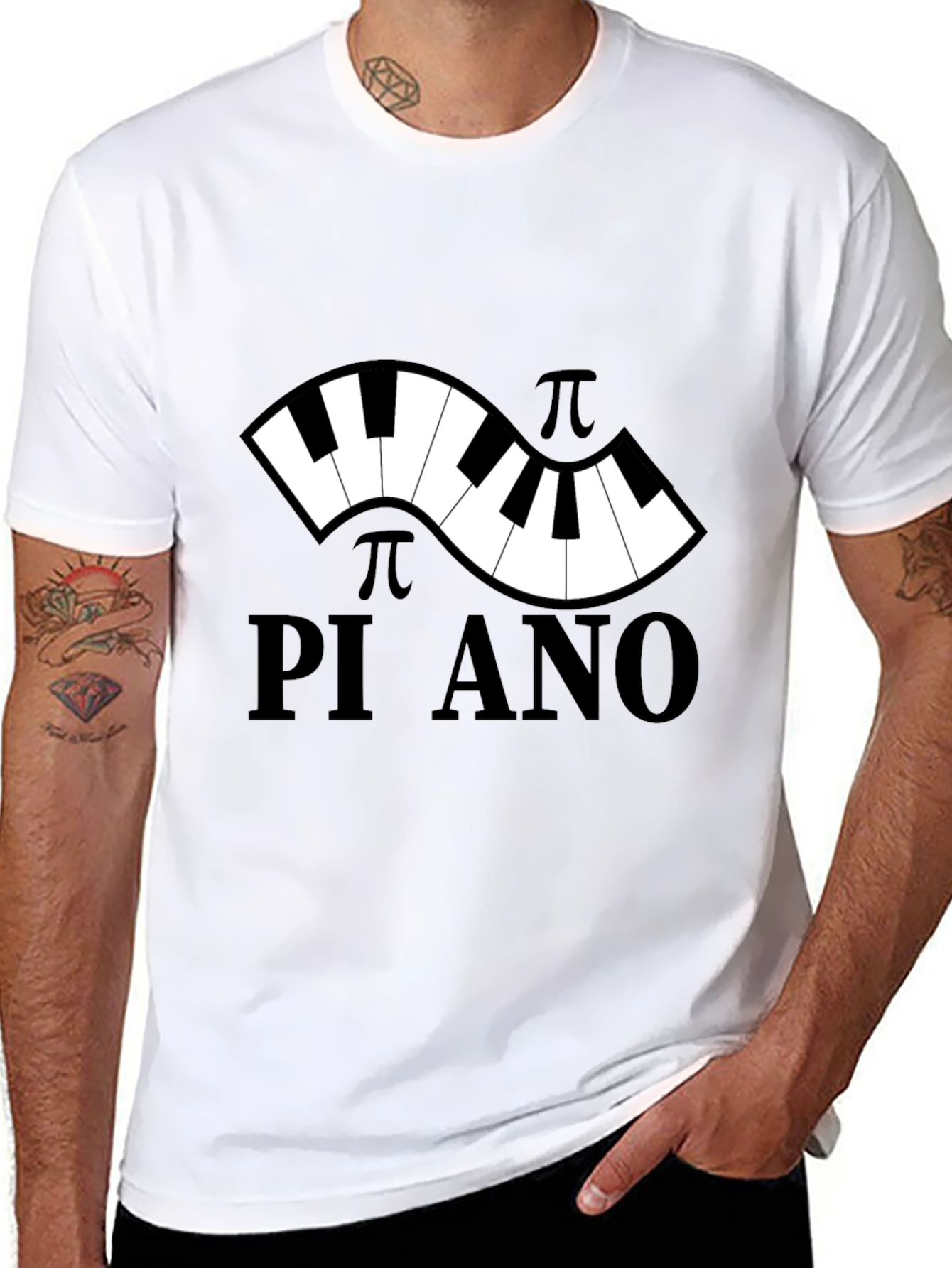 Pi-ano Black T-Shirt - Music & Math Lovers