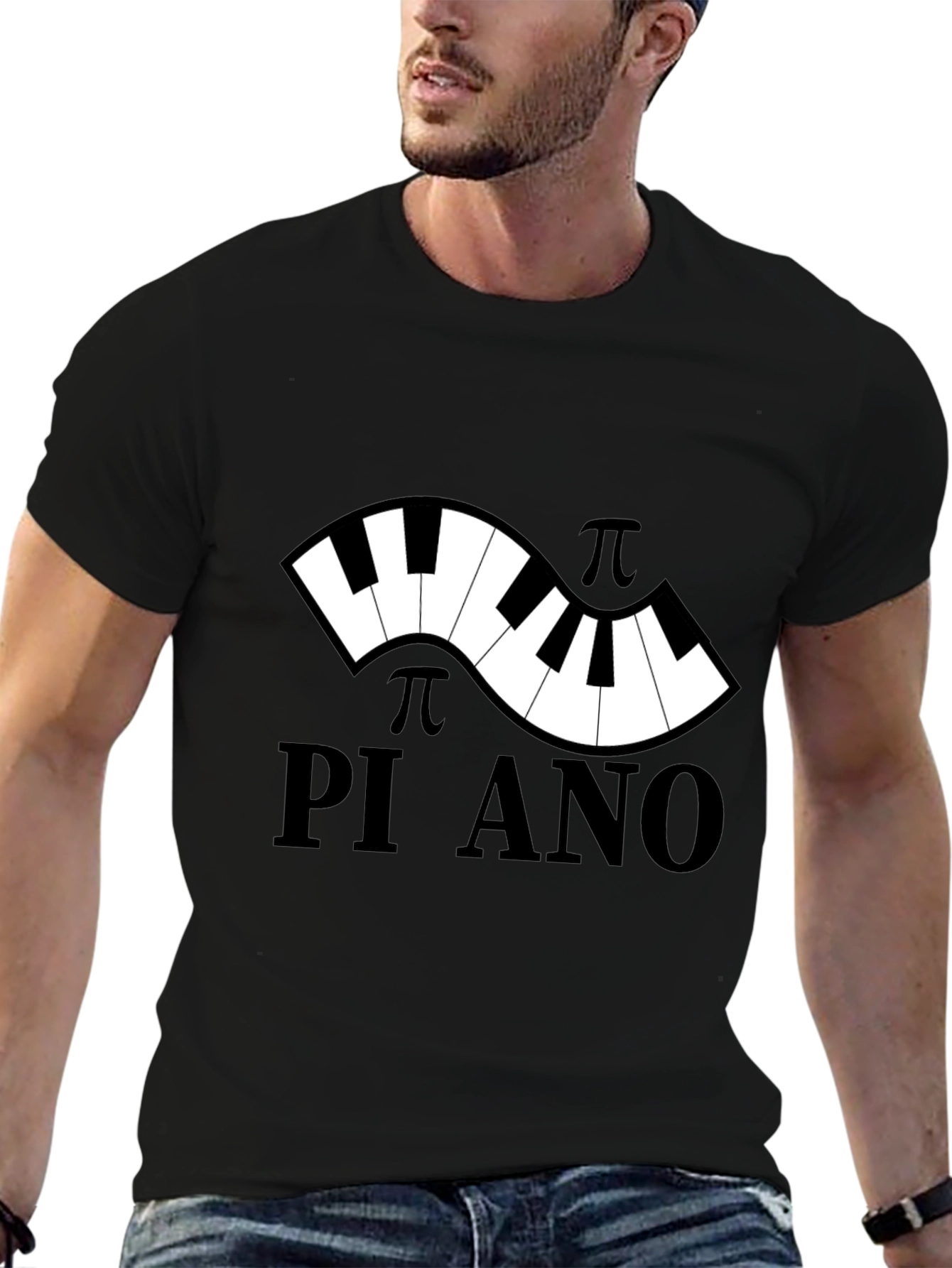 Pi-ano Black T-Shirt - Music & Math Lovers