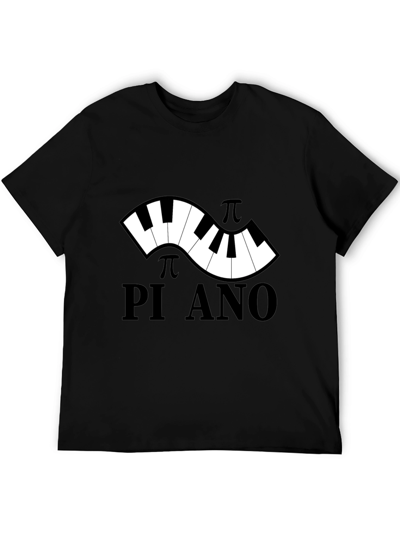 Pi-ano Black T-Shirt - Music & Math Lovers