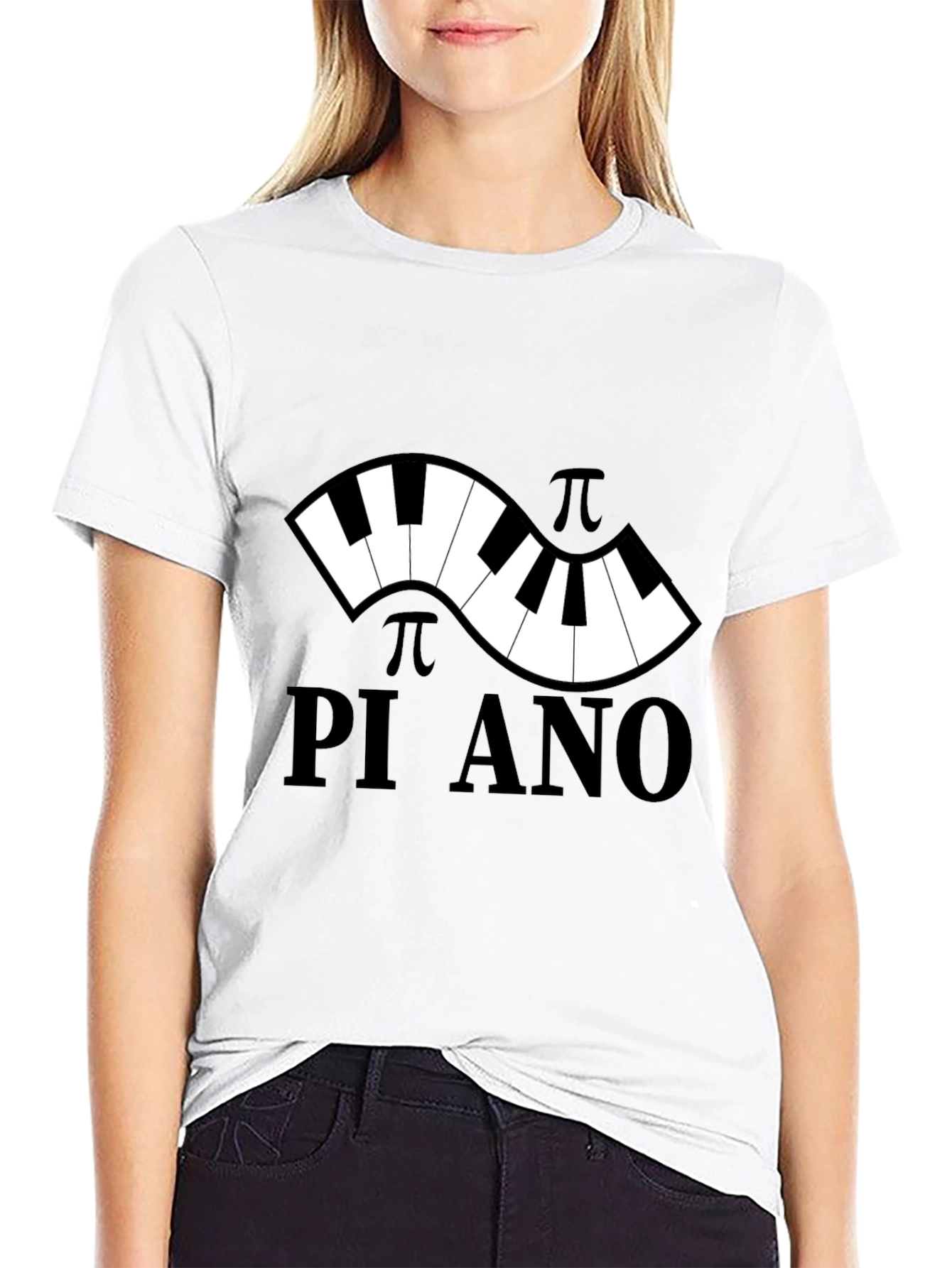 Pi-ano Black T-Shirt - Music & Math Lovers