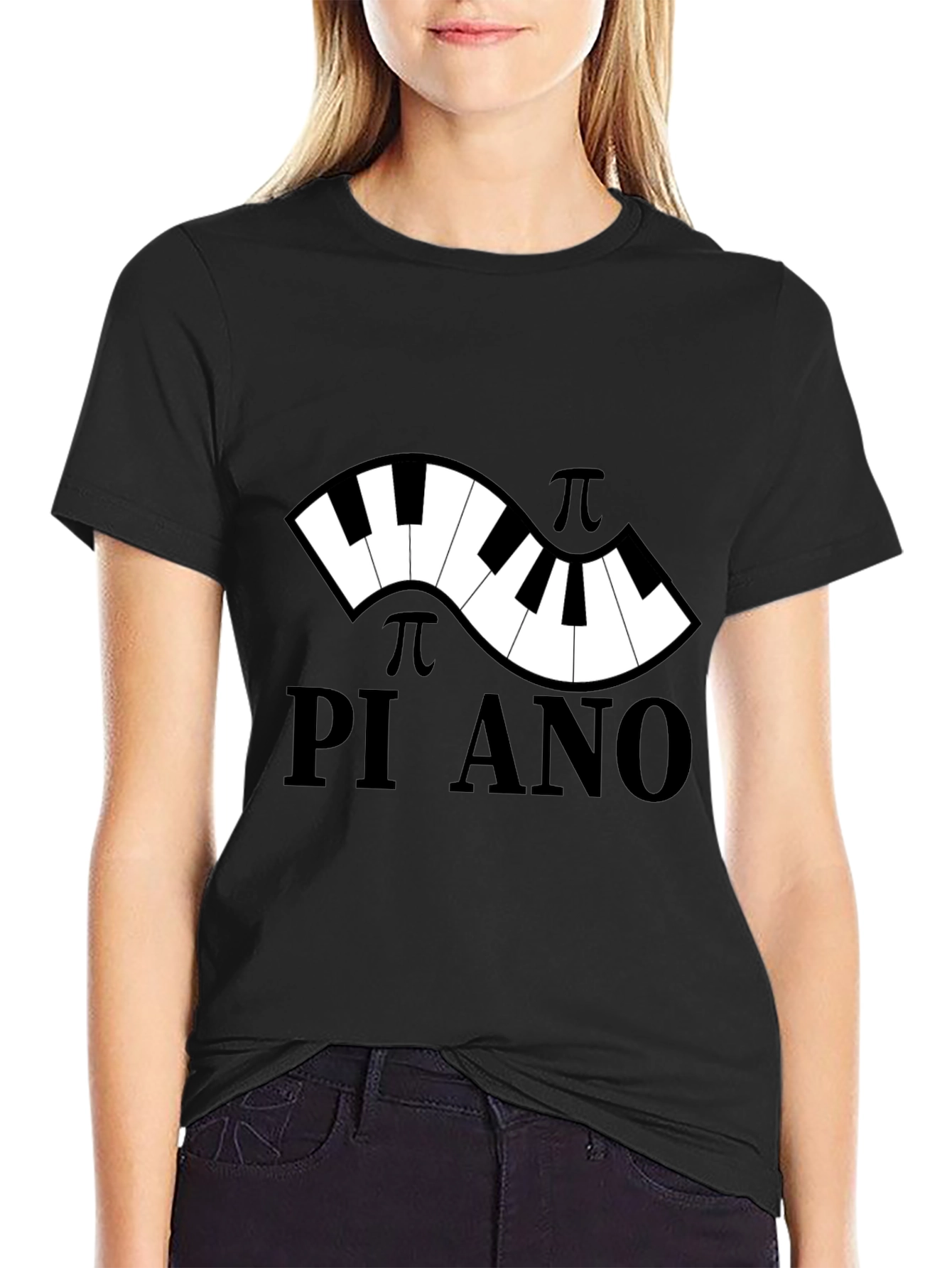 Pi-ano Black T-Shirt - Music & Math Lovers