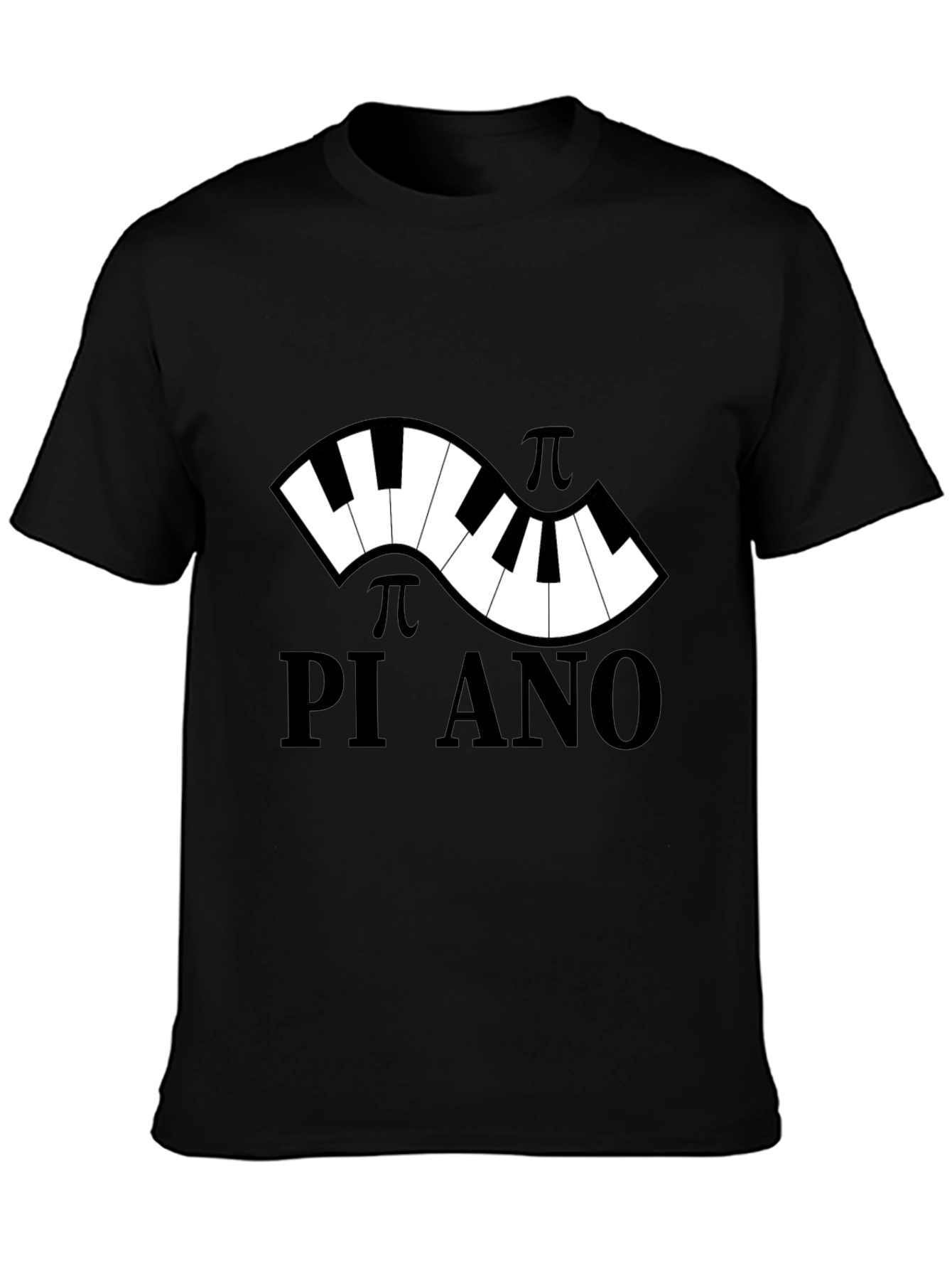 Pi-ano Black T-Shirt - Music & Math Lovers