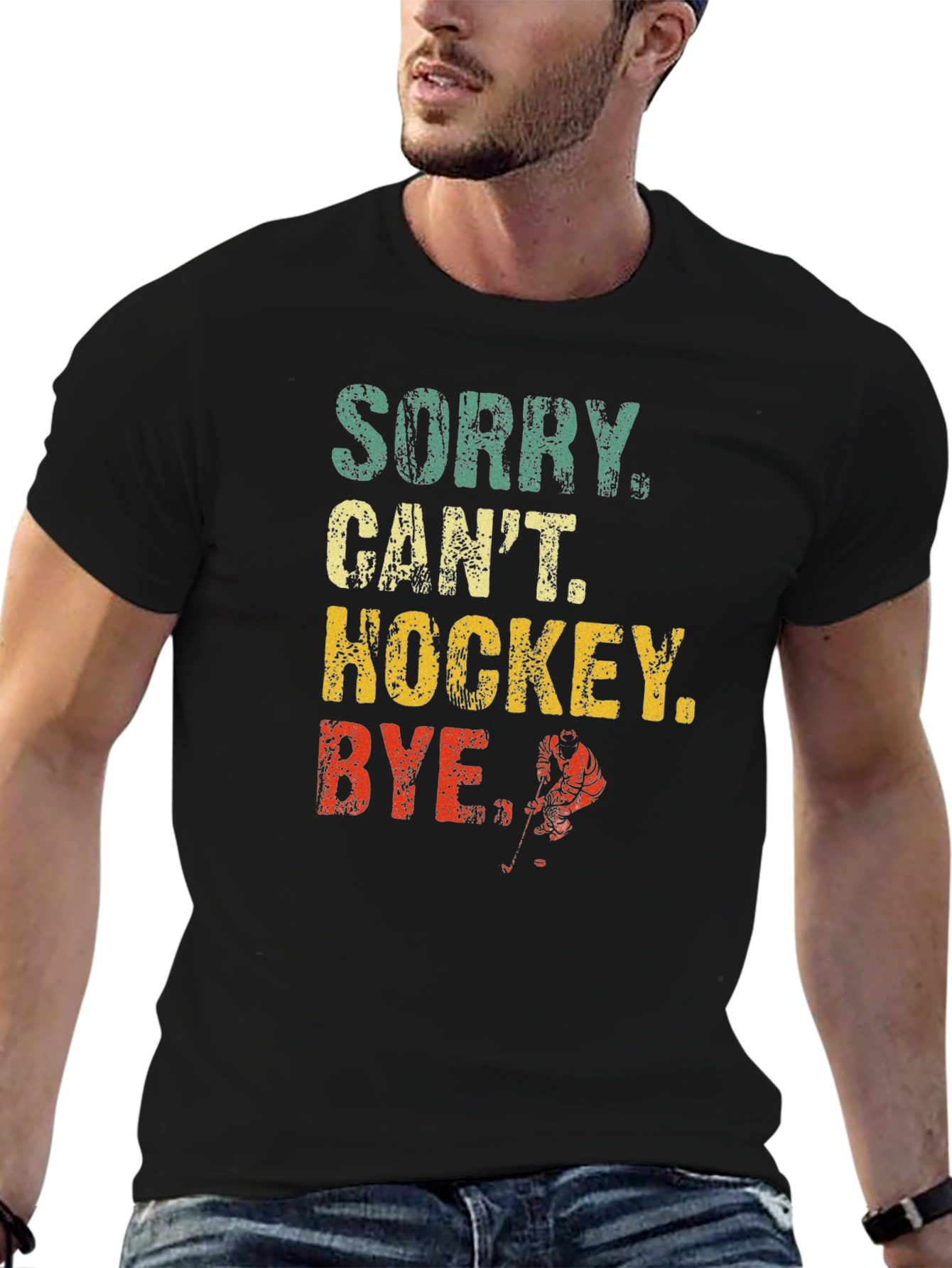 Sorry Cant Hockey T-Shirt Funny Sports Tee