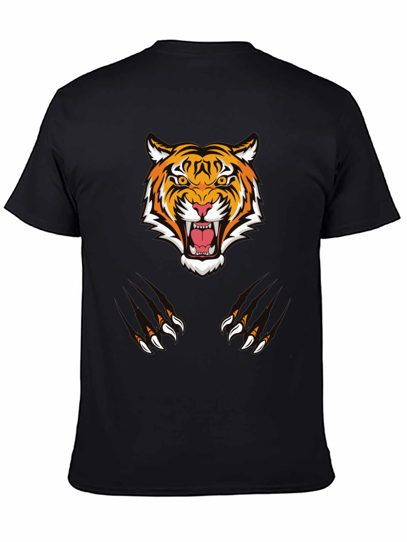Tiger Graphic Tee - Black Cotton Comfort