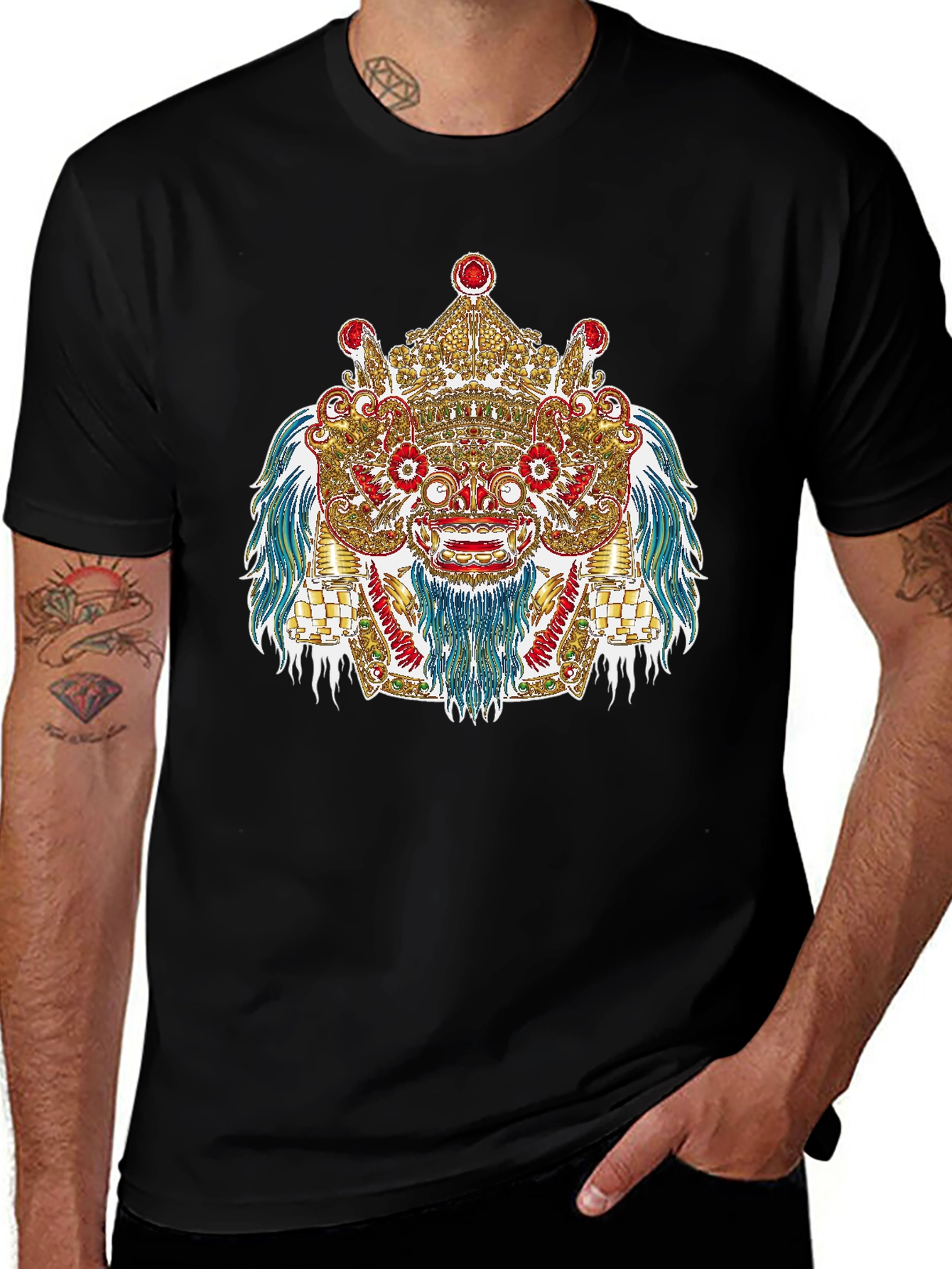 Ornate Barong Graphic T-Shirt - Black