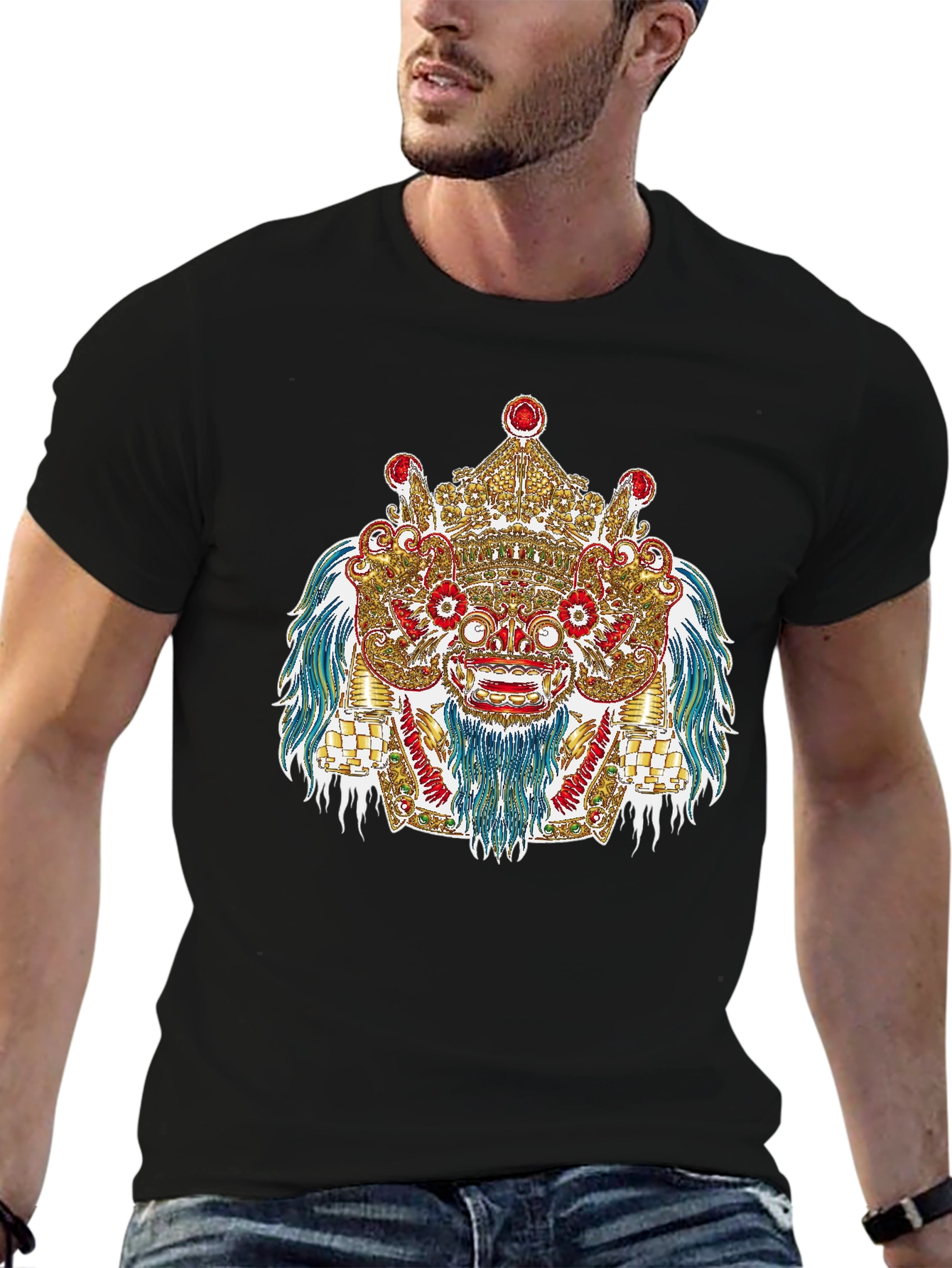 Ornate Barong Graphic T-Shirt - Black