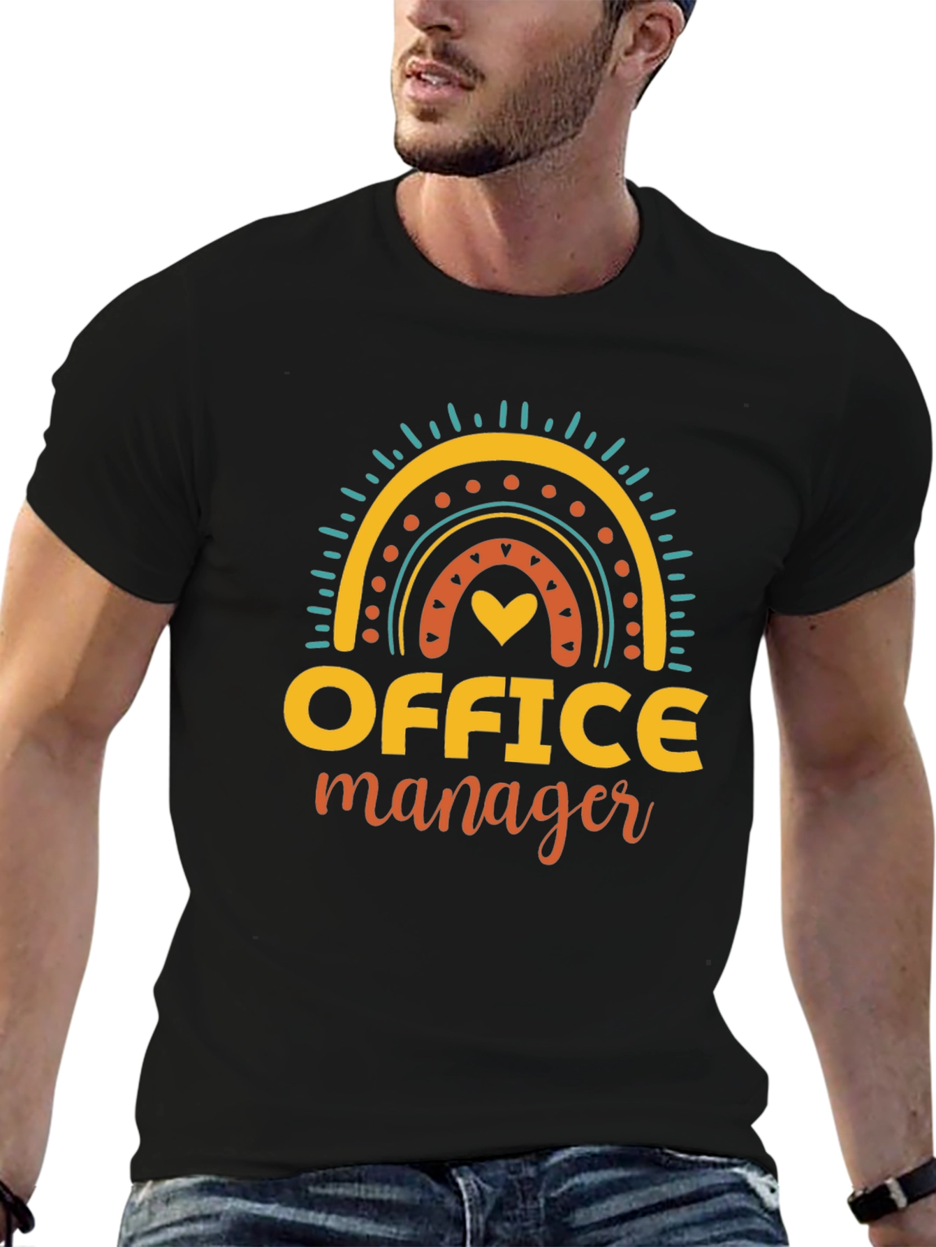 Office Manager Rainbow Graphic Tee