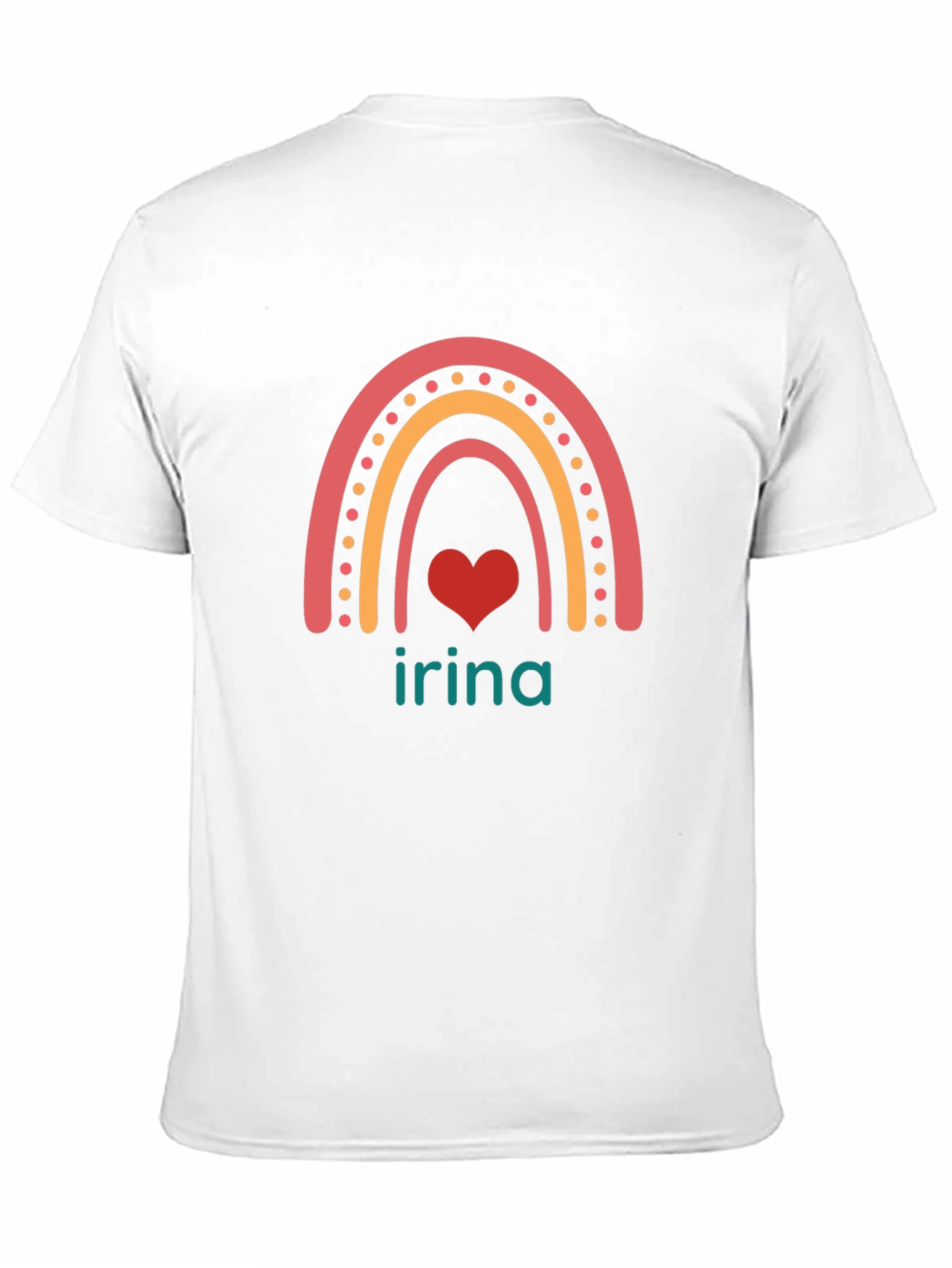 Irina Rainbow Heart Personalized T-Shirt