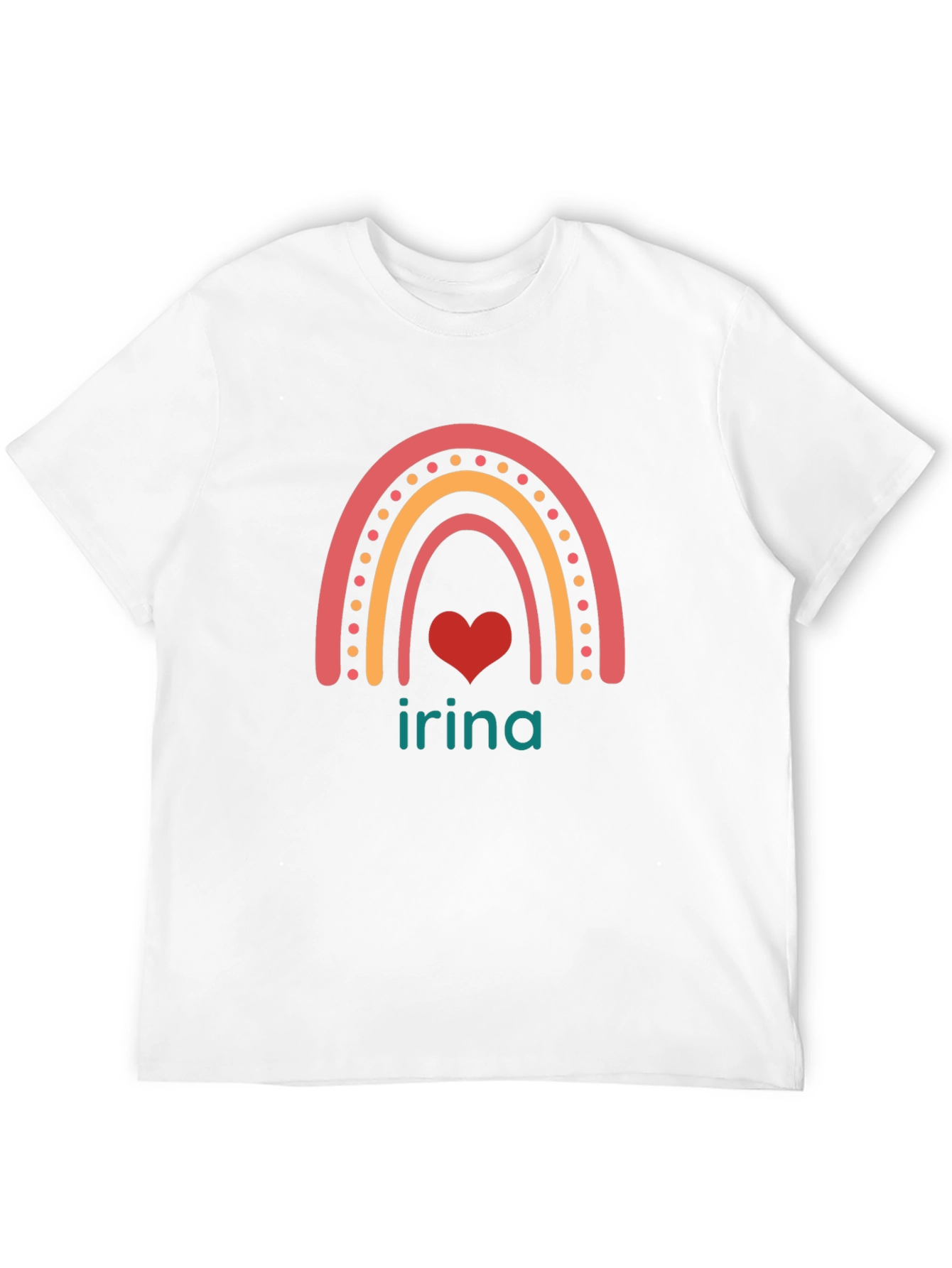 Irina Rainbow Heart Personalized T-Shirt