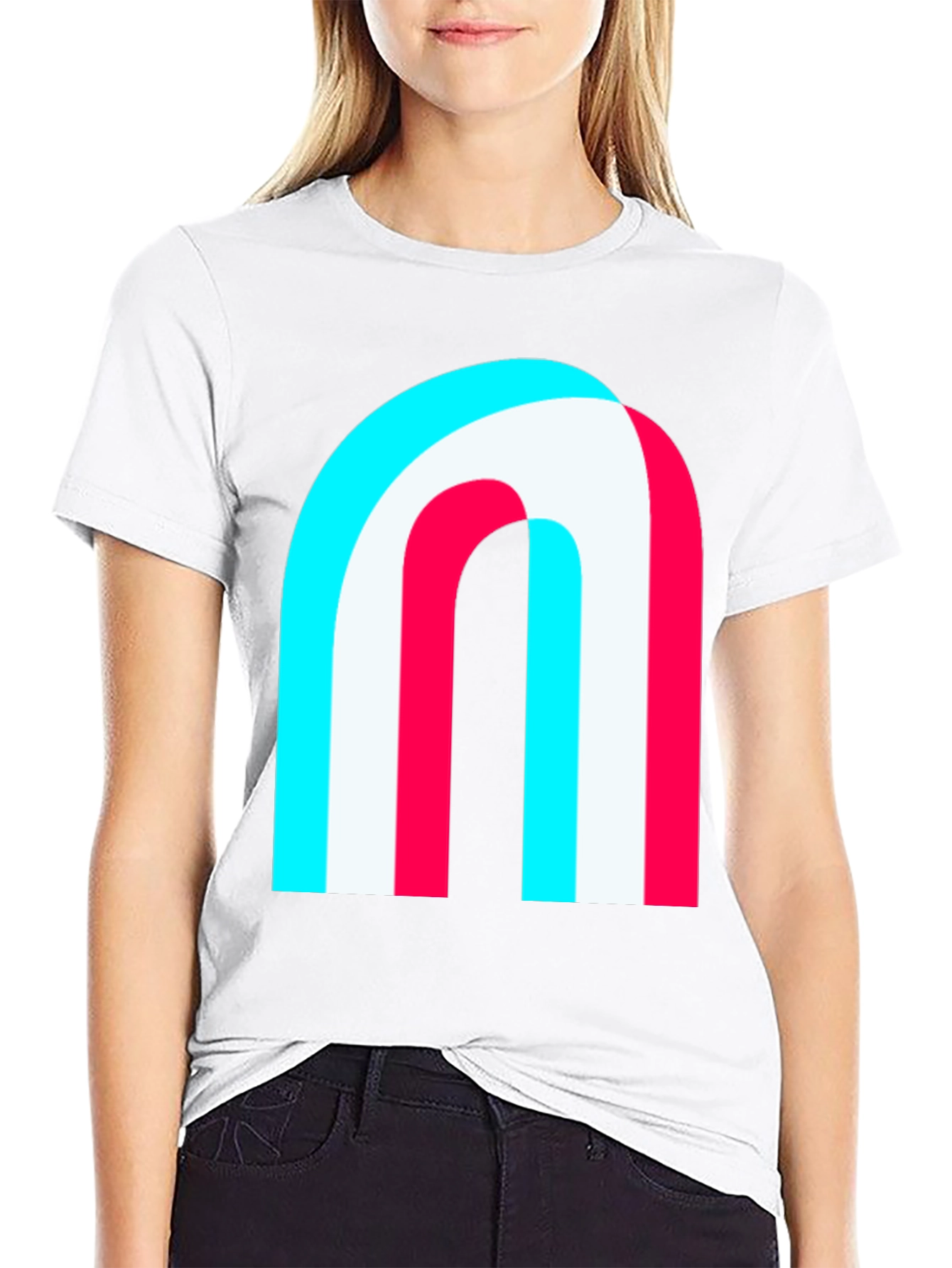 Modern Graphic Tee - Abstract Arch Design Black Shirt