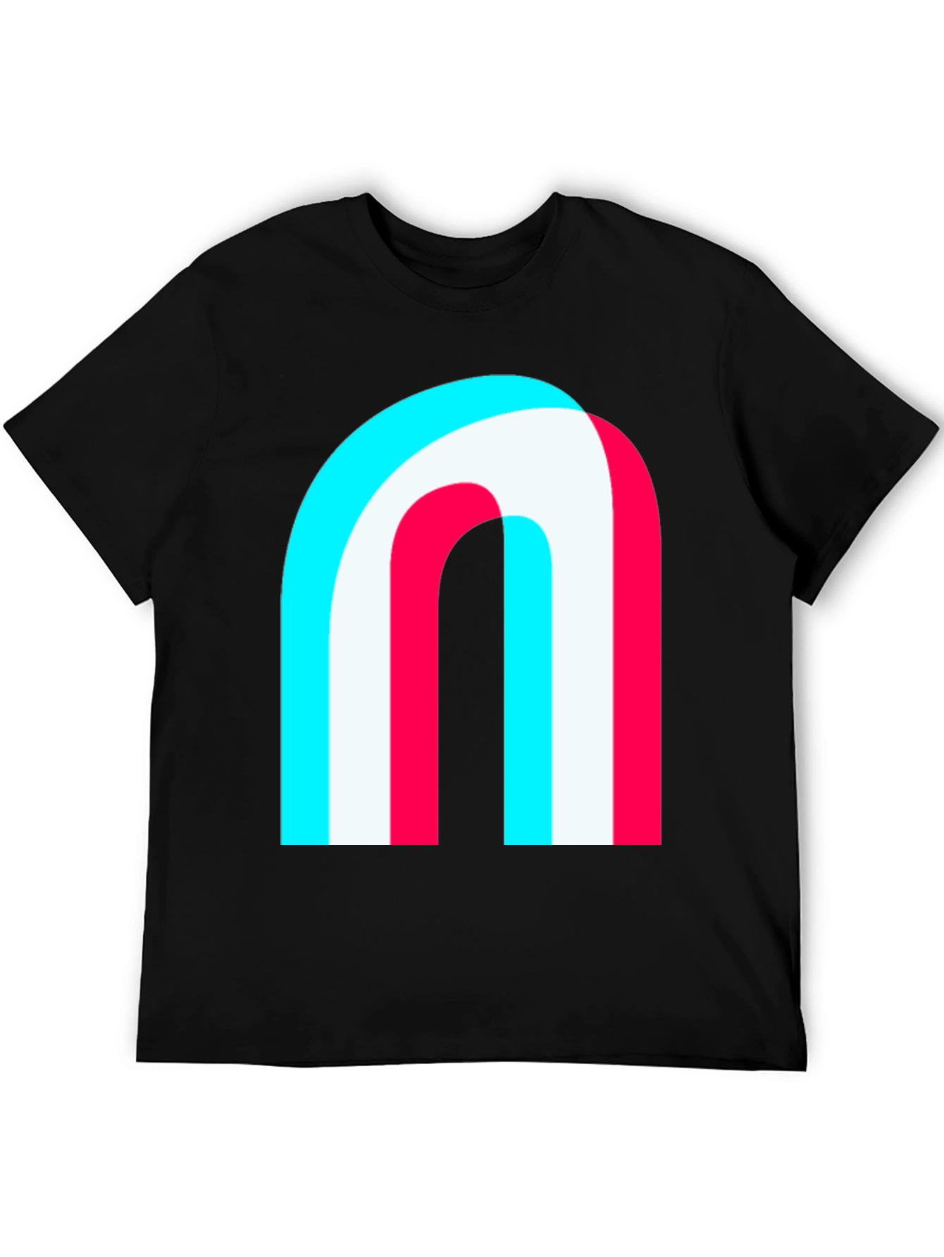 Modern Graphic Tee - Abstract Arch Design Black Shirt