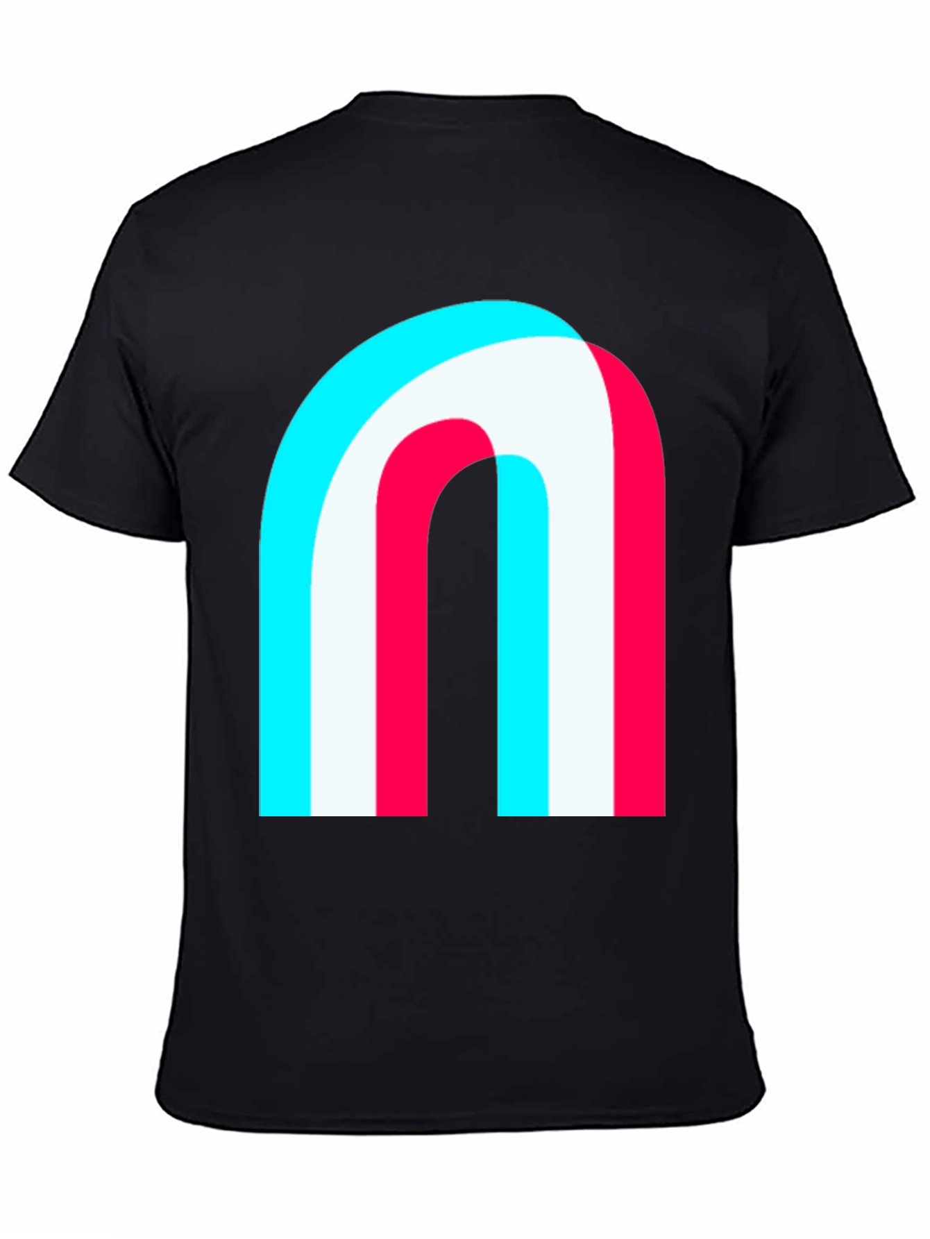 Modern Graphic Tee - Abstract Arch Design Black Shirt