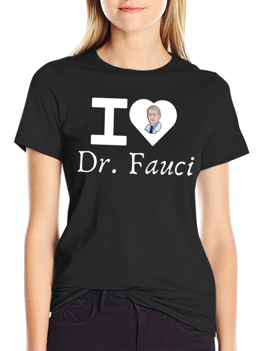 I Heart Dr. Fauci Graphic Tee - Black Cotton T-Shirt