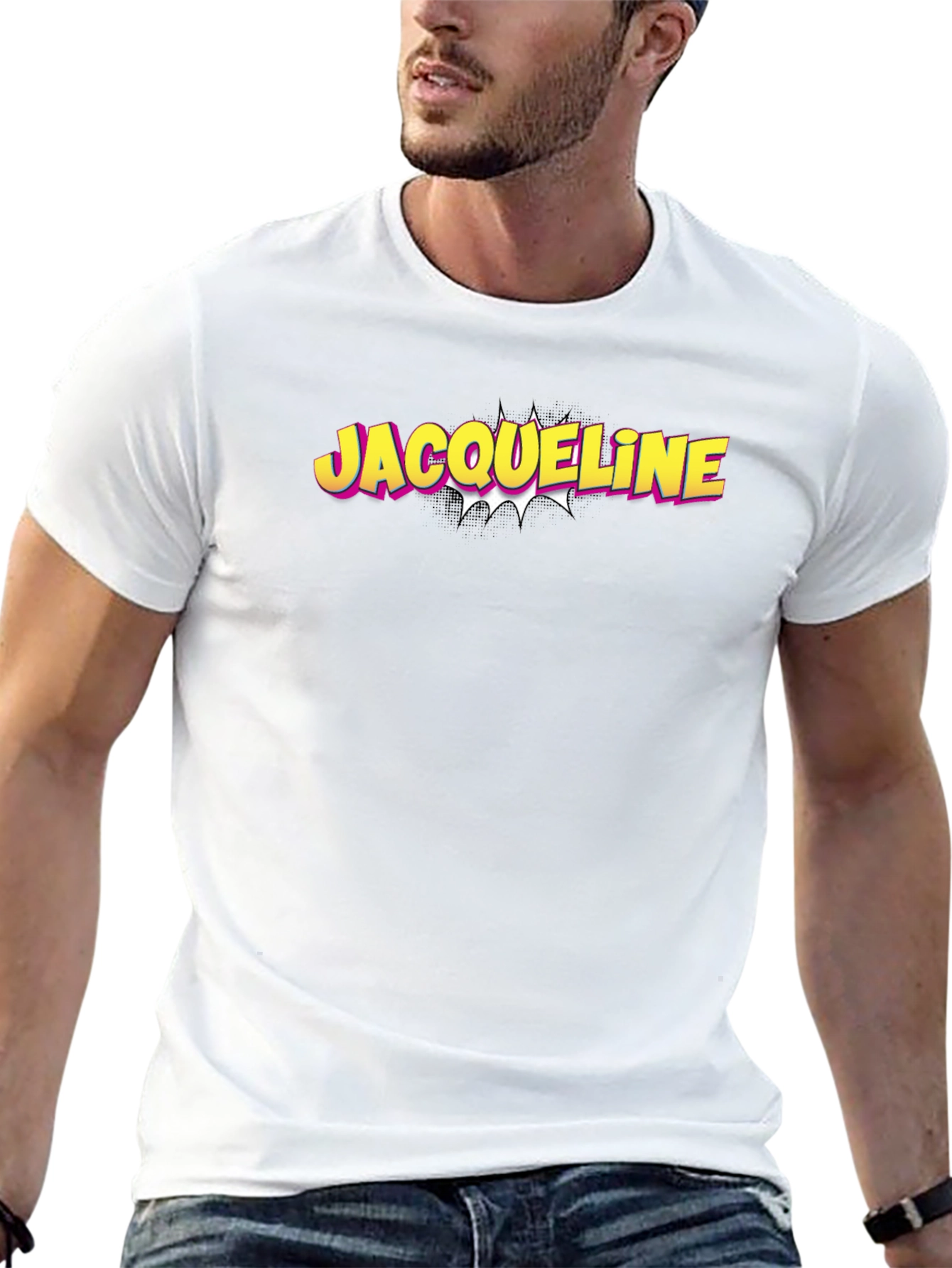 Jacqueline Comic Style Black T-Shirt