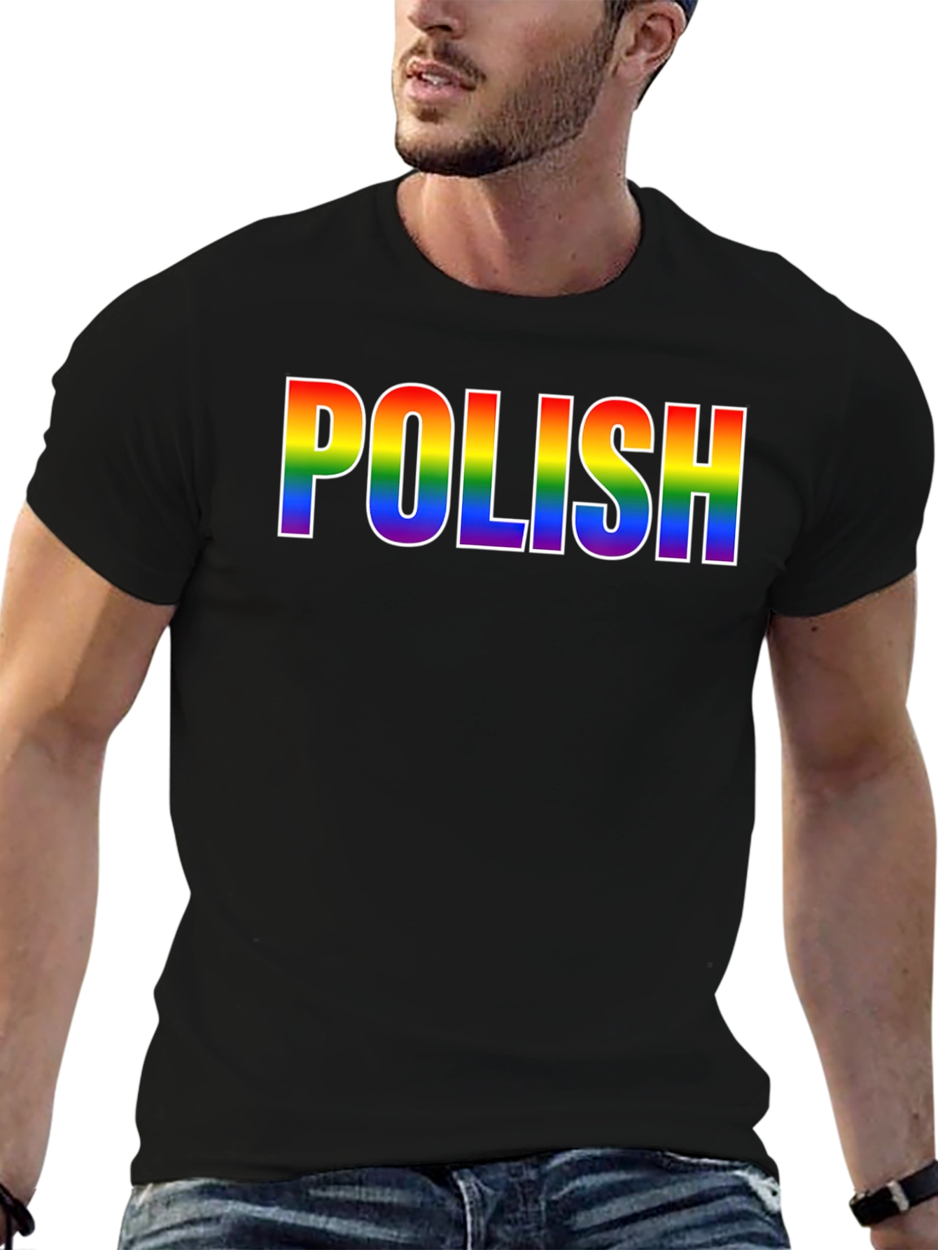 Polish Pride T-Shirt - Rainbow Text