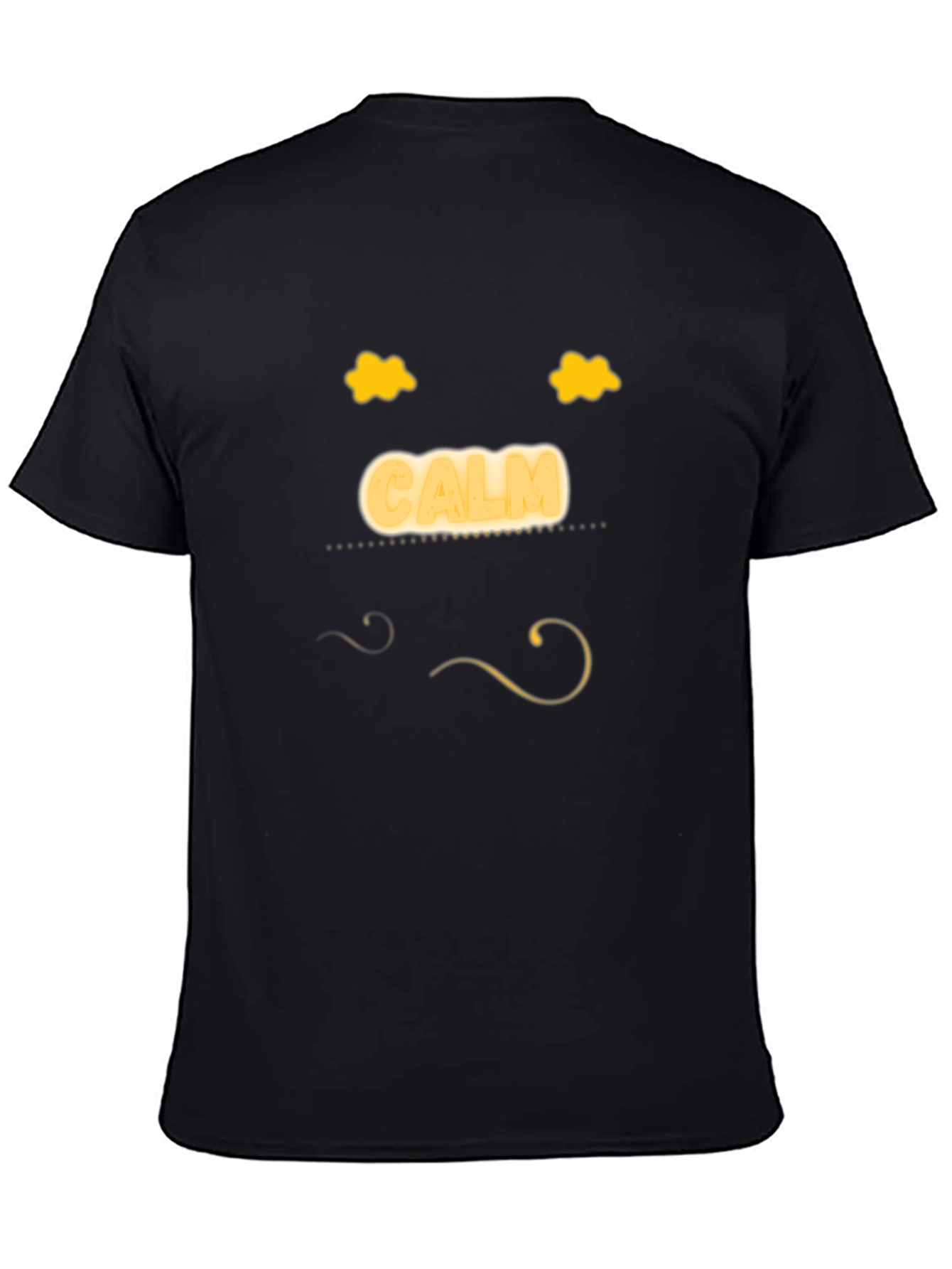 Calm Face Black T-Shirt - Mens Relaxed Fit