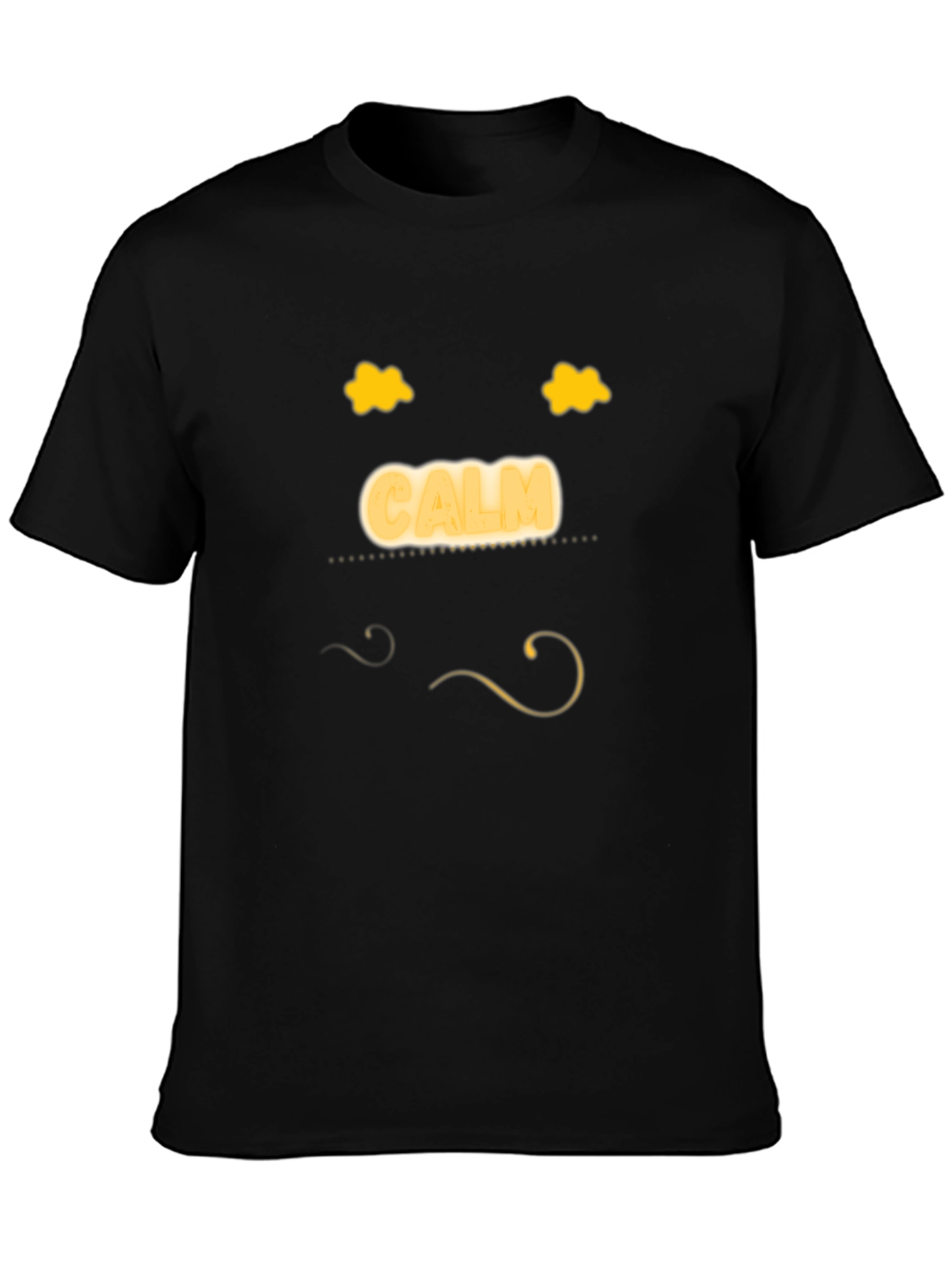 Calm Face Black T-Shirt - Mens Relaxed Fit