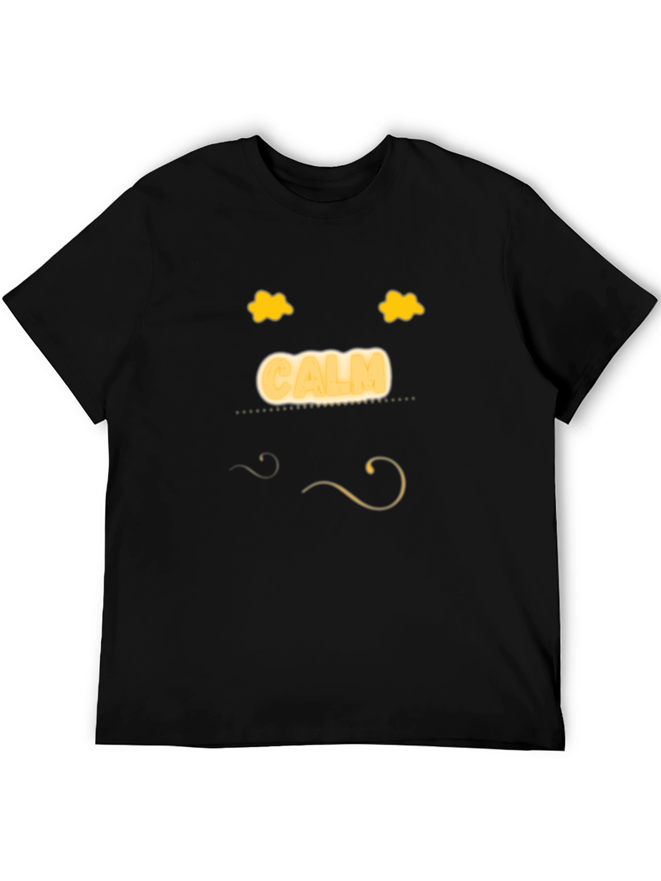 Calm Face Black T-Shirt - Mens Relaxed Fit