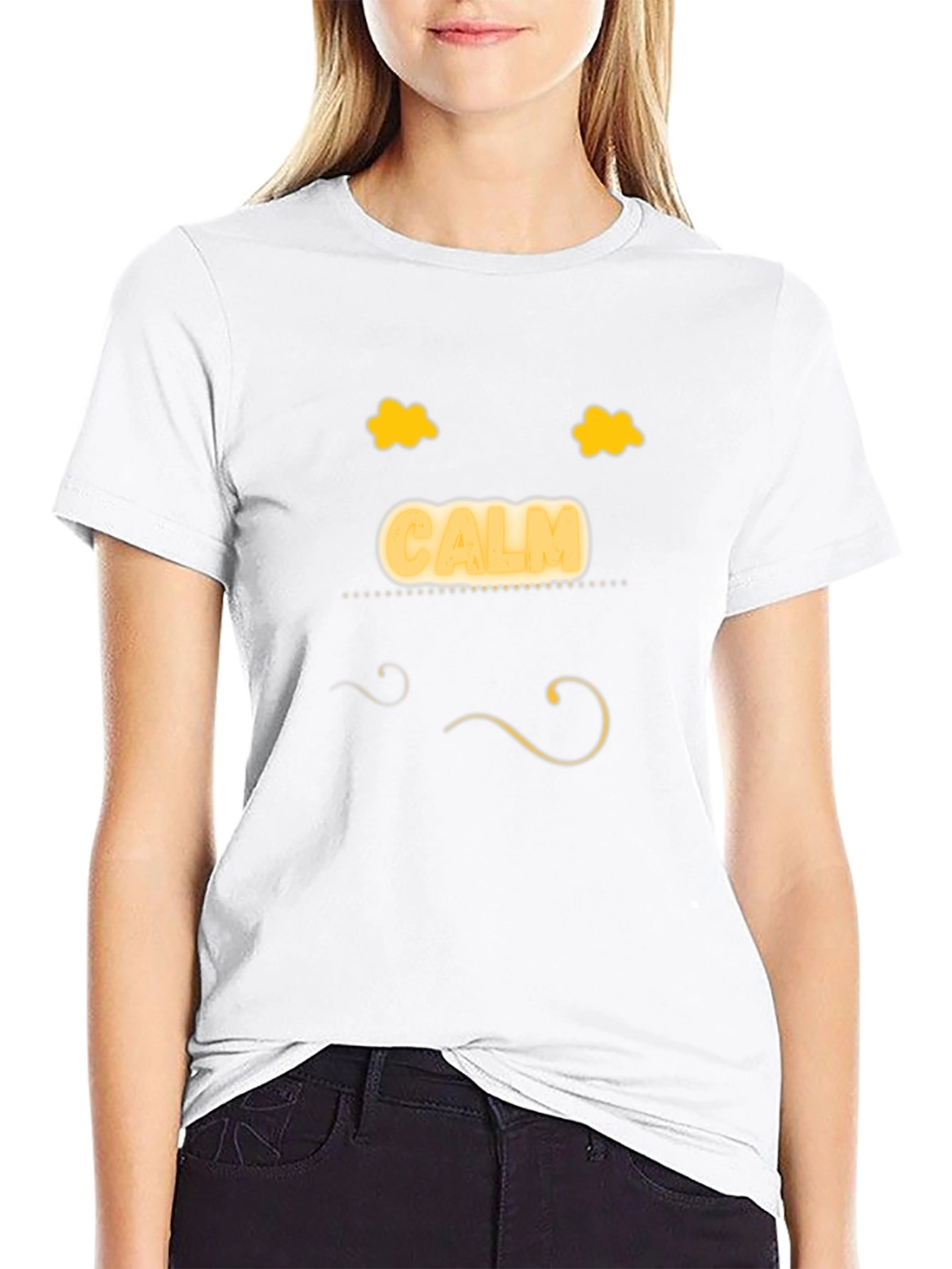 Calm Face Black T-Shirt - Mens Relaxed Fit