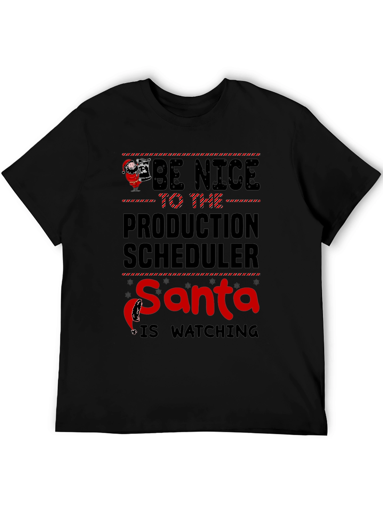 Funny Santa Production Scheduler Christmas T-Shirt