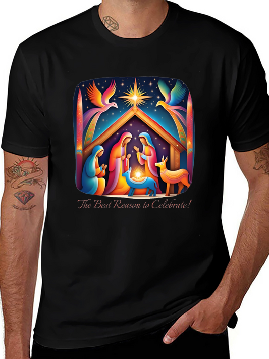 Nativity Scene Graphic Tee - Celebrate The Reason