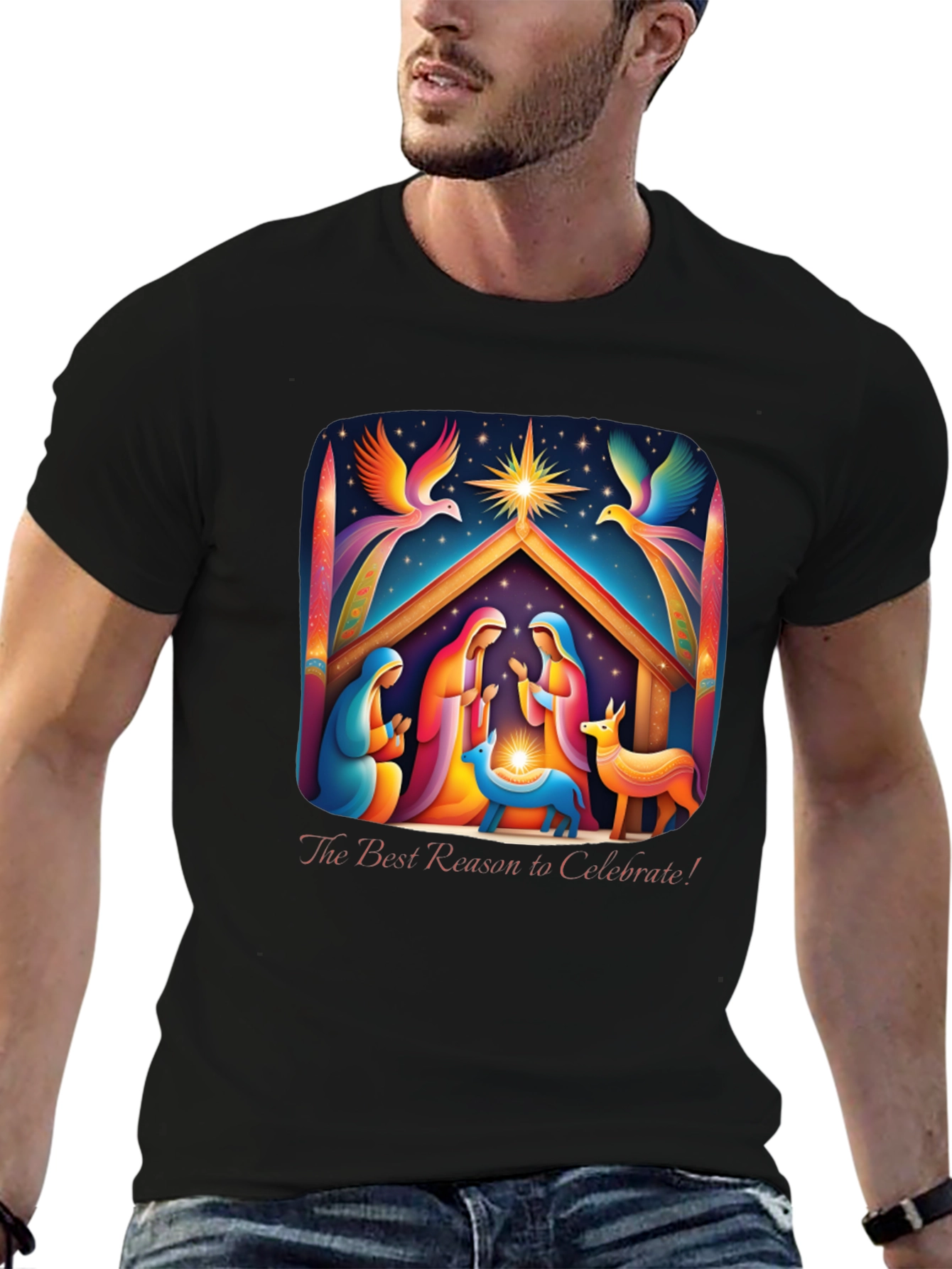 Nativity Scene Graphic Tee - Celebrate The Reason