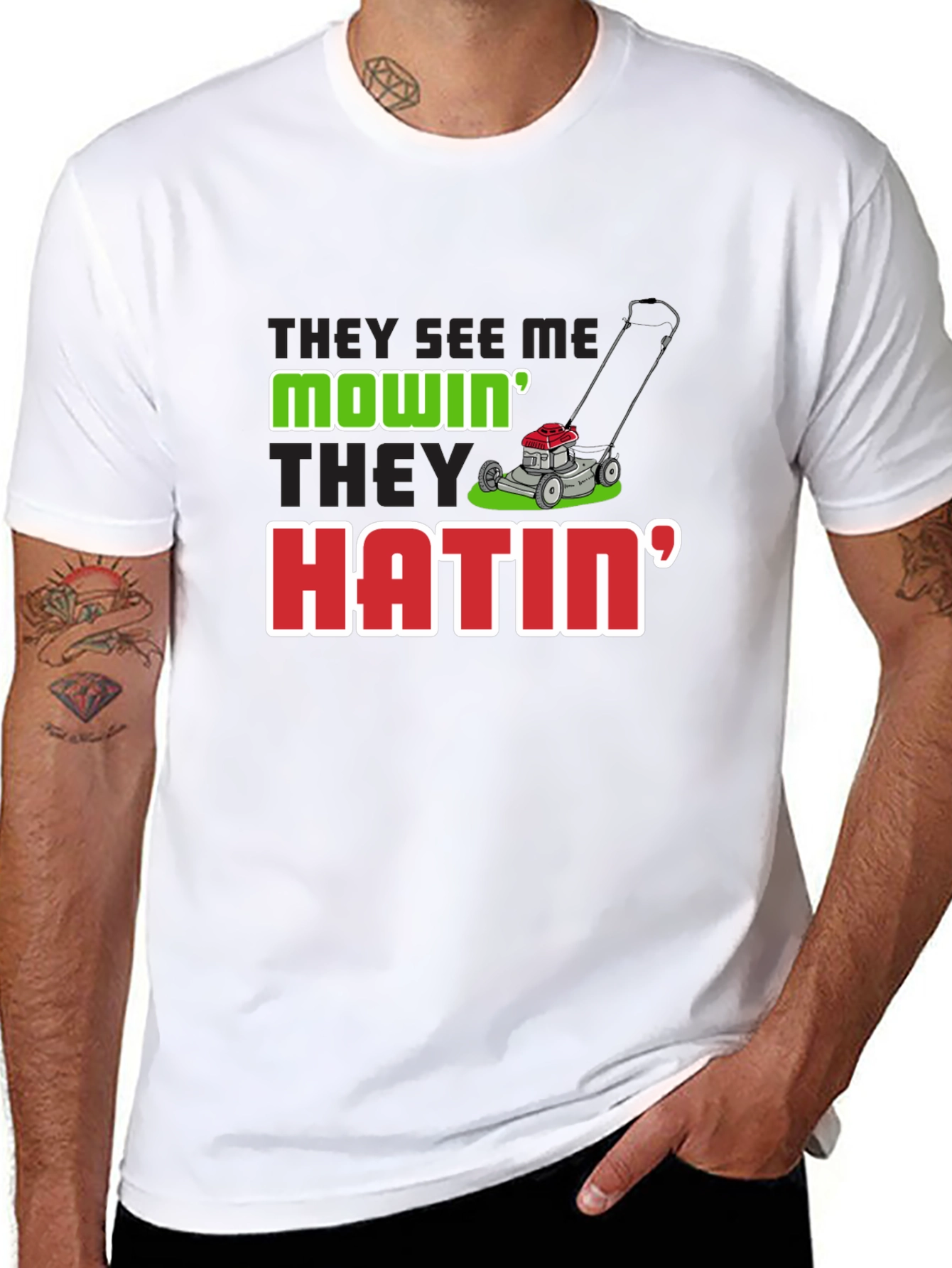 They See Me Mowin Mens Black T-Shirt